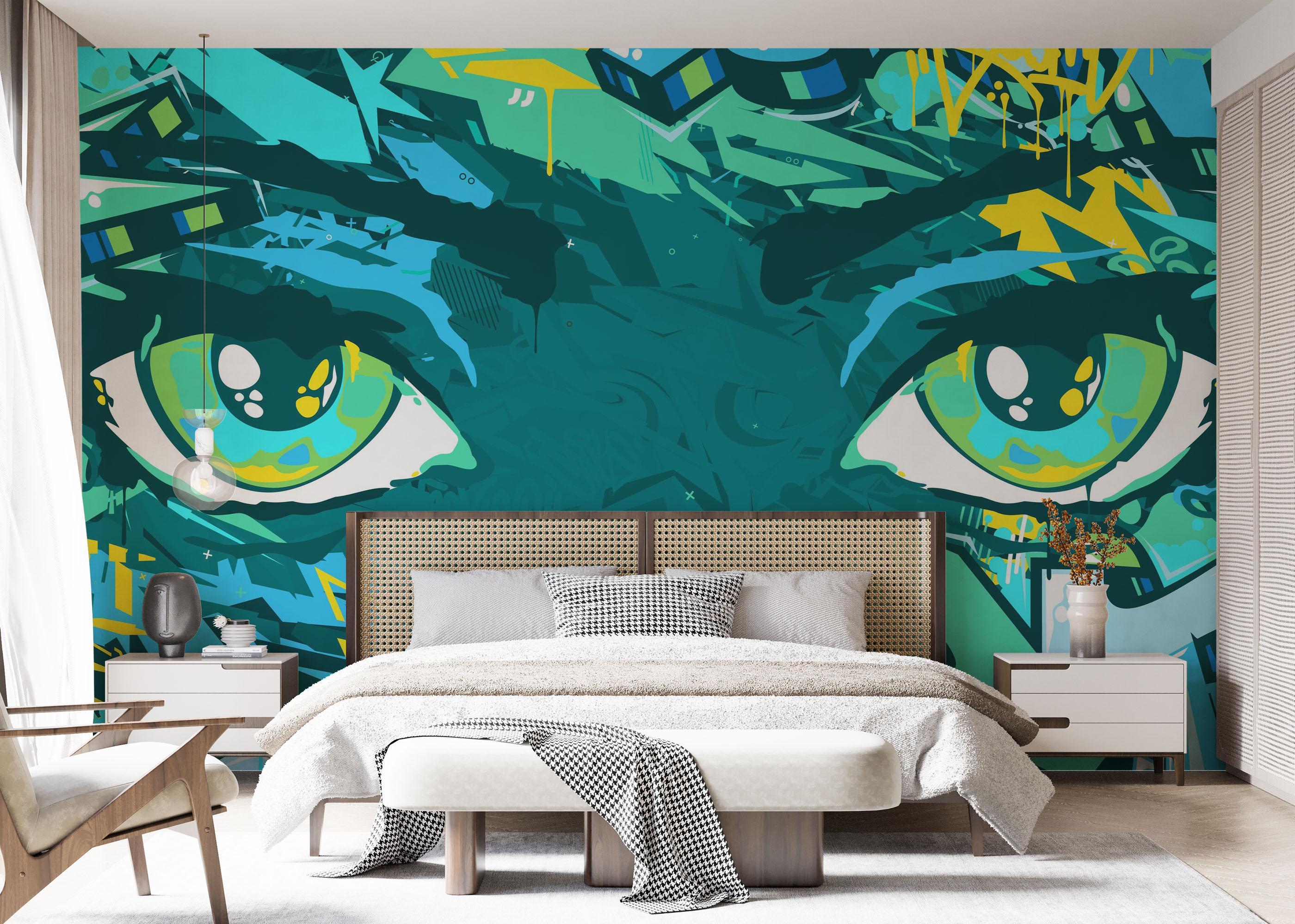Fototapeta Graffiti Green Eyes mockup 7