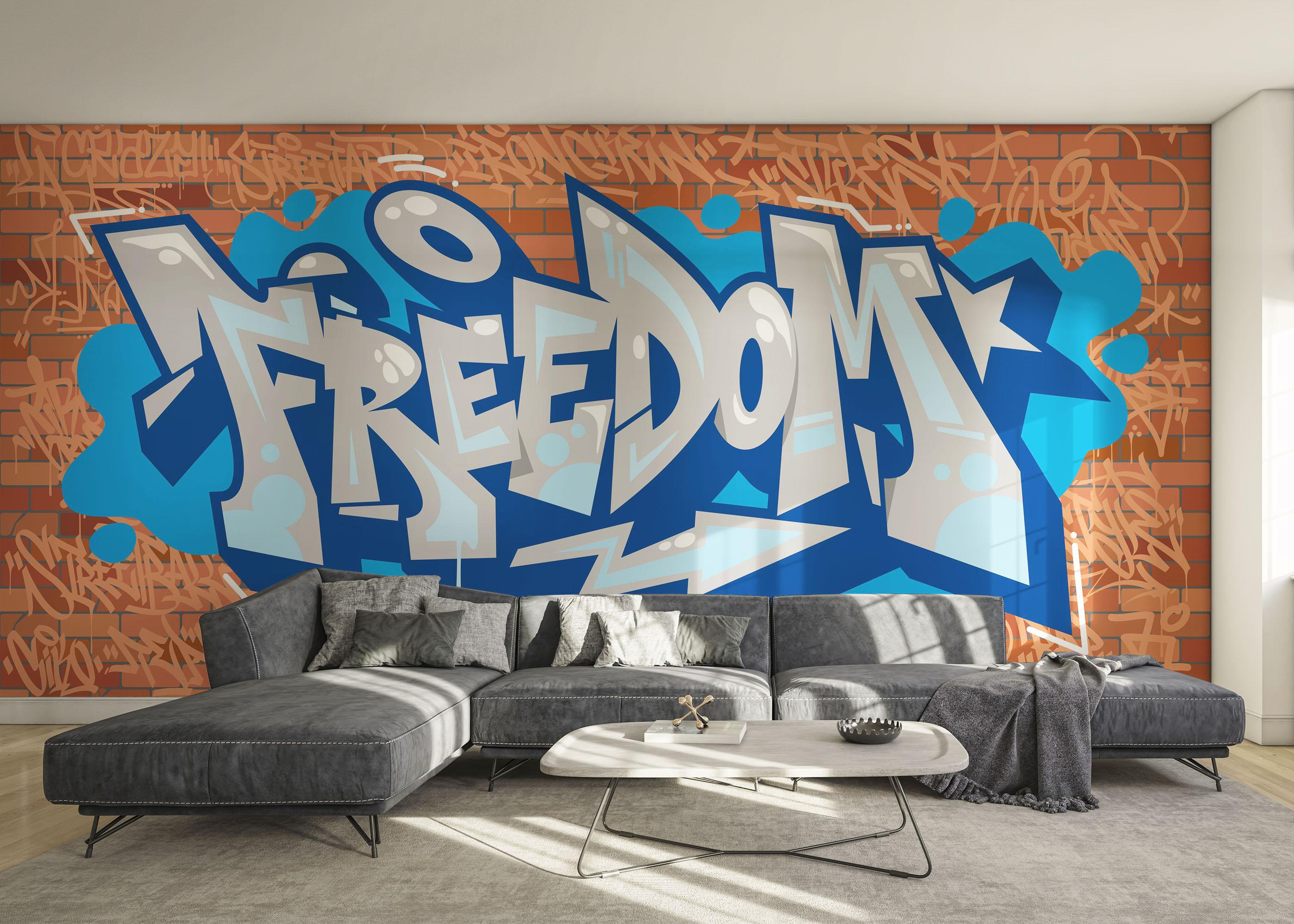 Fototapeta Freedom Graffiti mockup 0