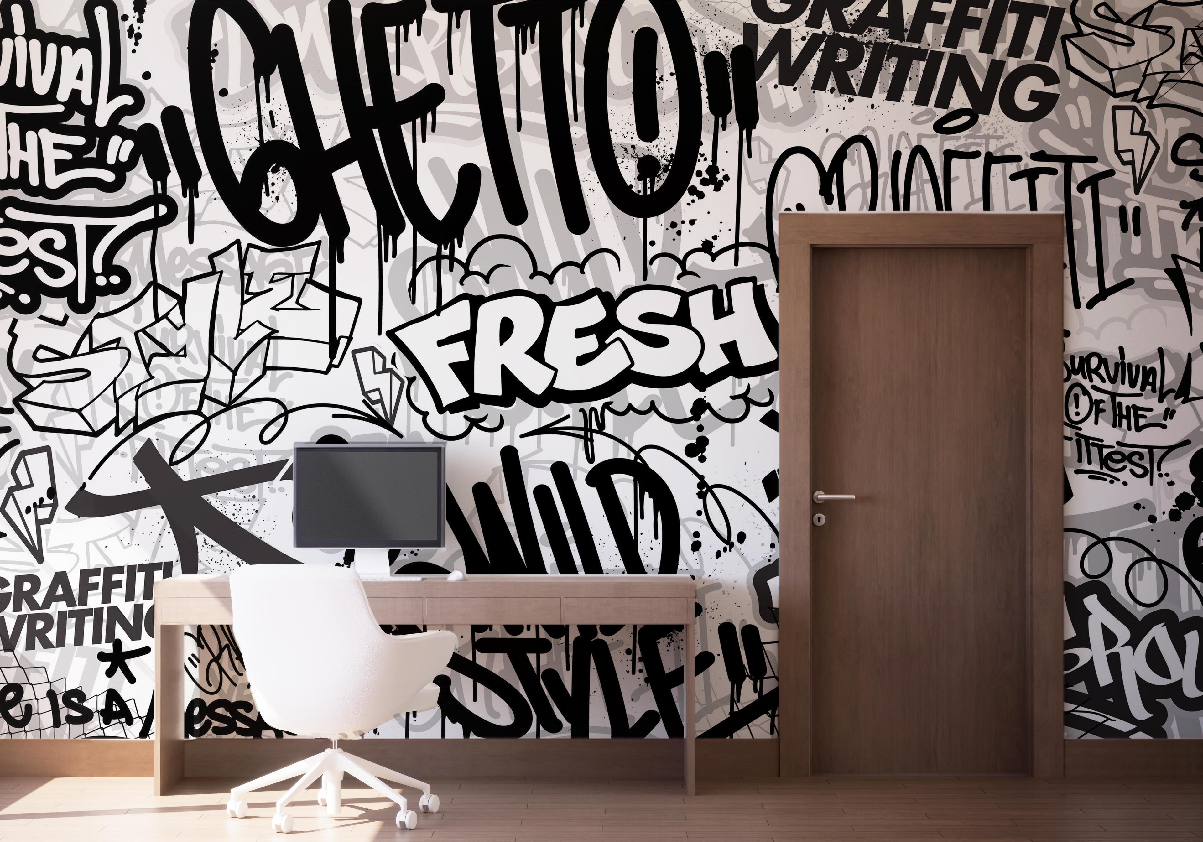 Fototapeta Fresh Graffiti Art mockup 1