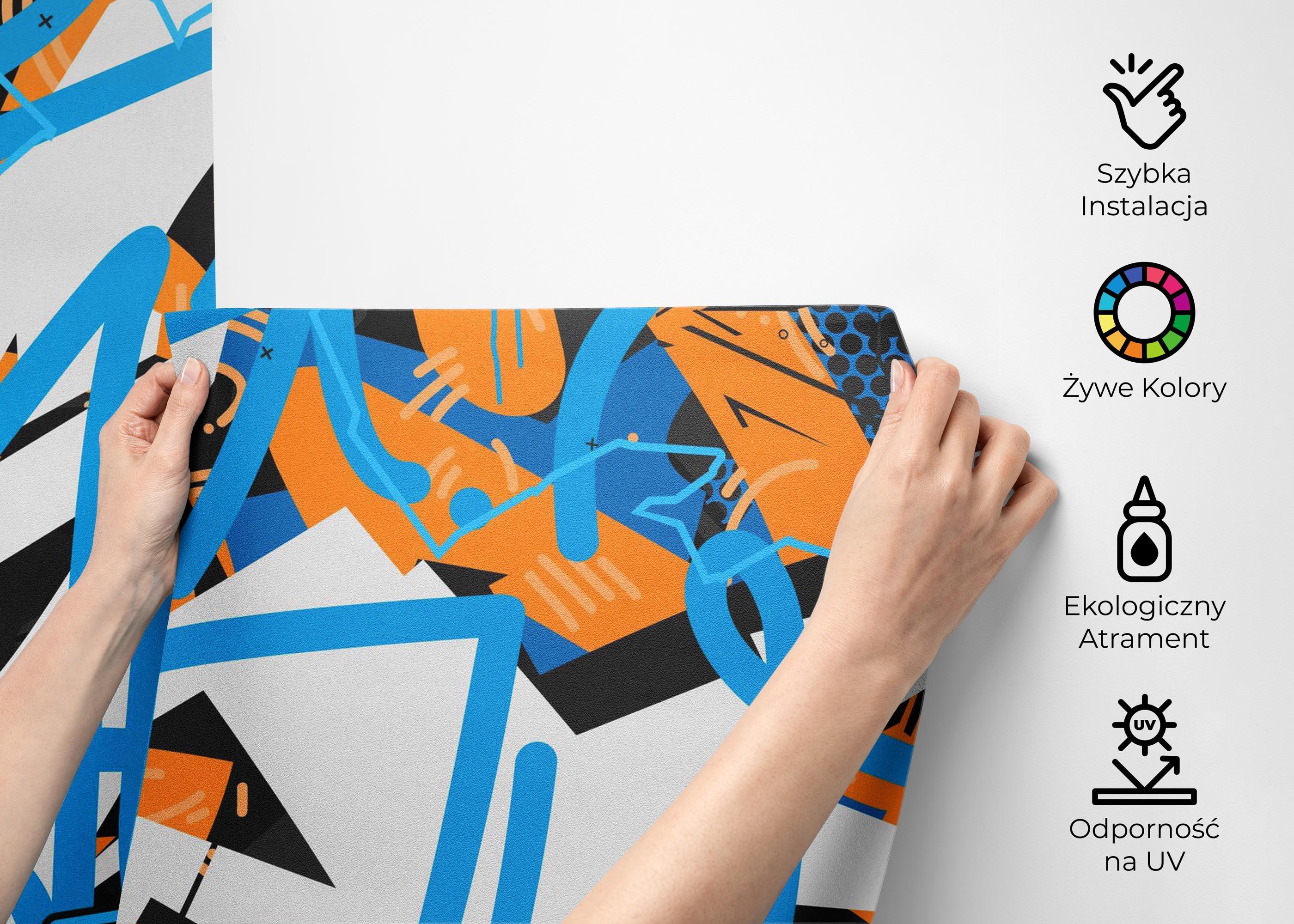 Fototapeta Blue Graffiti Tag mockup 2