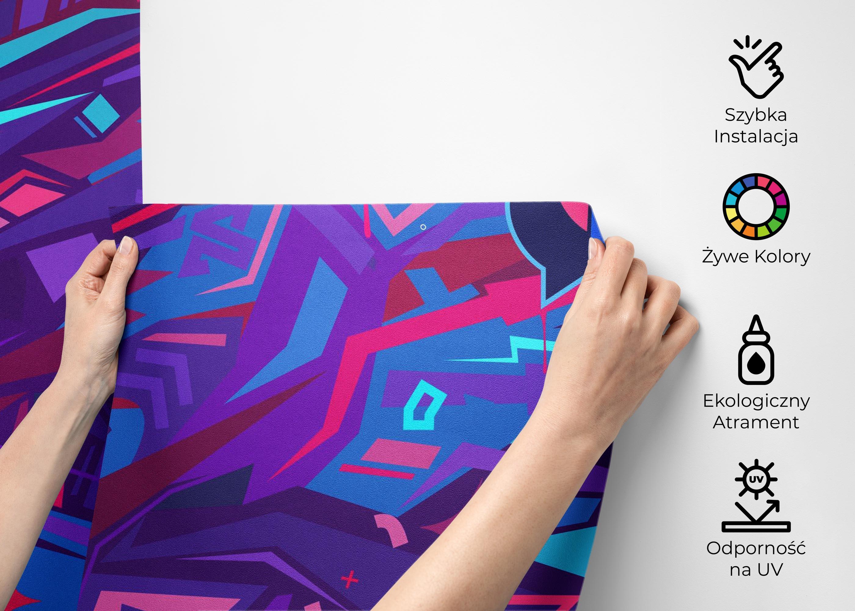 Fototapeta Graffiti Blue Purple mockup 2