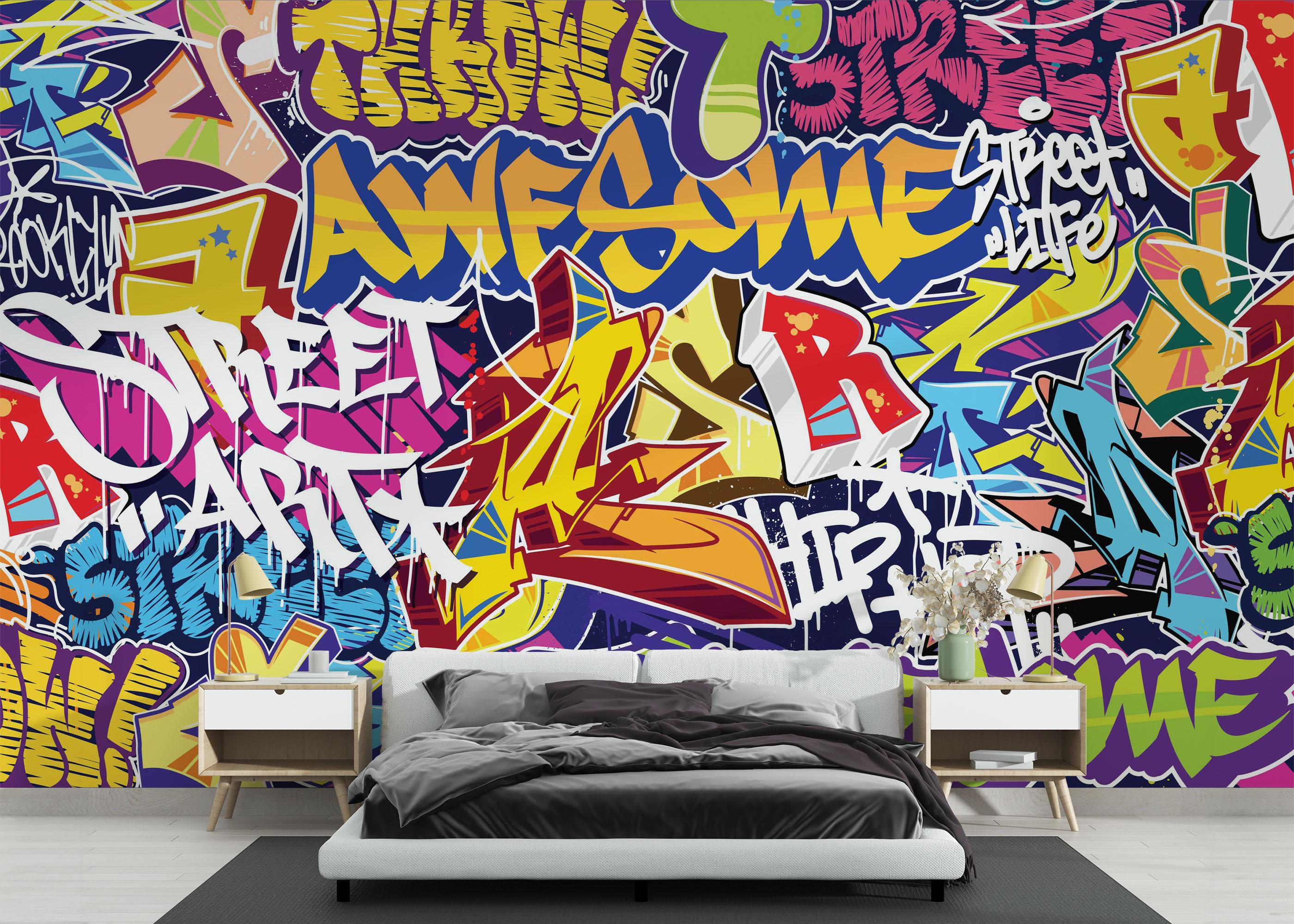 Fototapeta Awesome Graffiti mockup 3