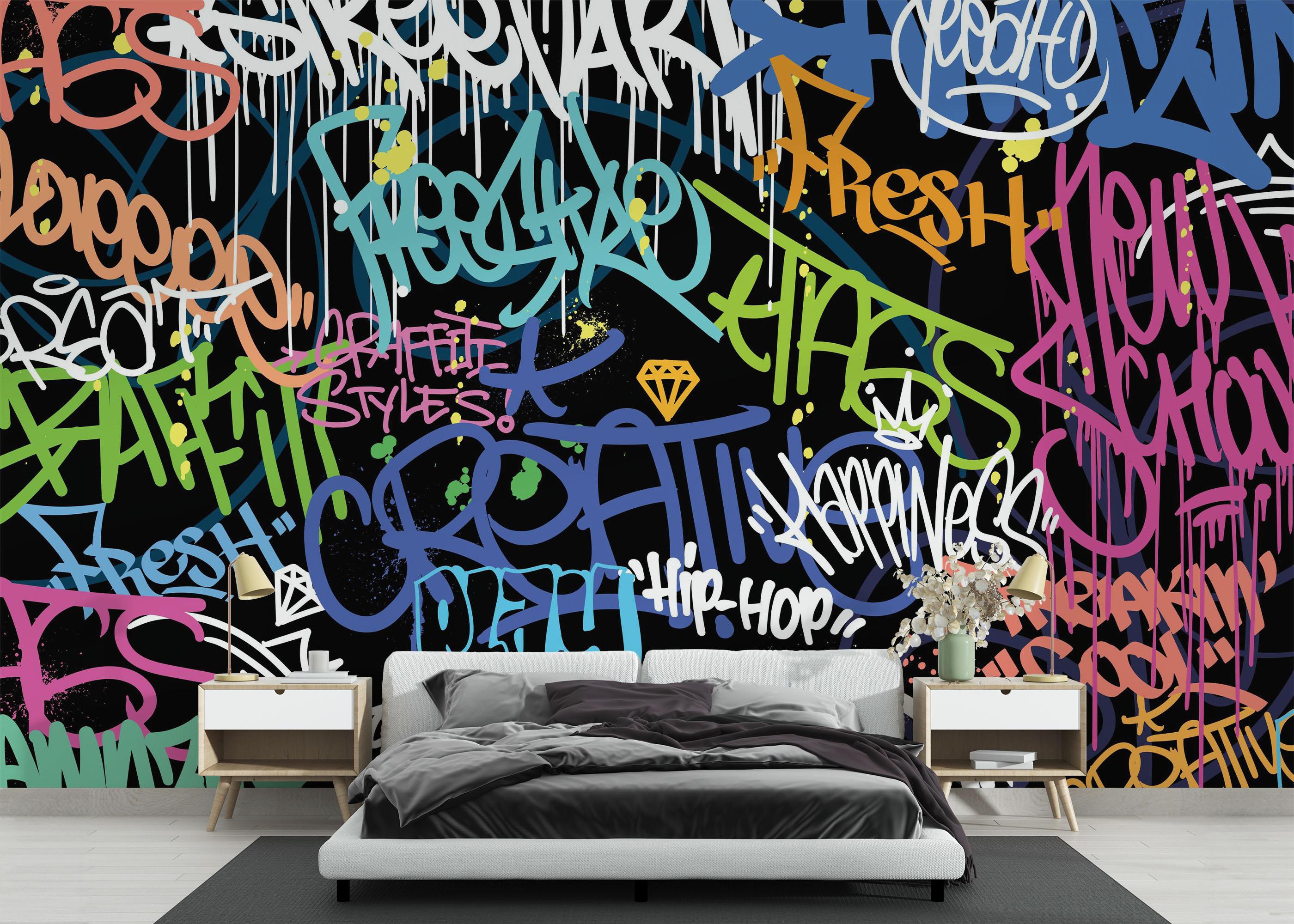 Fototapeta Graffiti Color Tags mockup 3