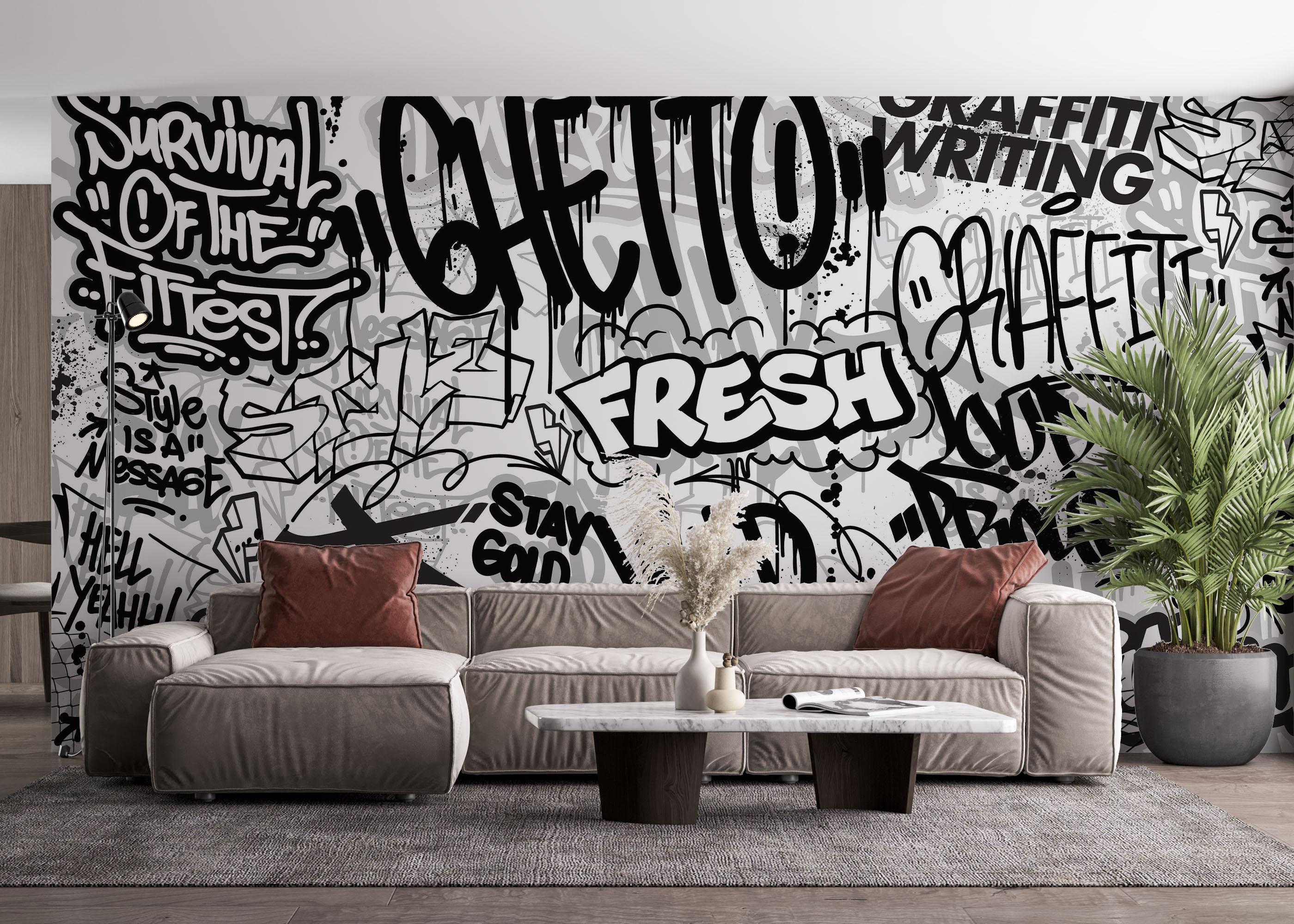 Fototapeta Fresh Graffiti Art mockup 4