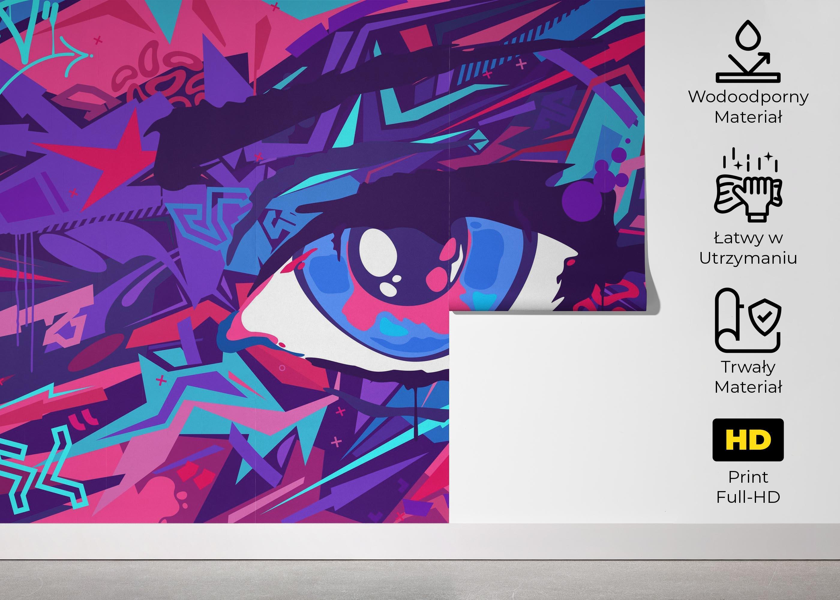 Fototapeta Blue Eyes Graffiti mockup 5