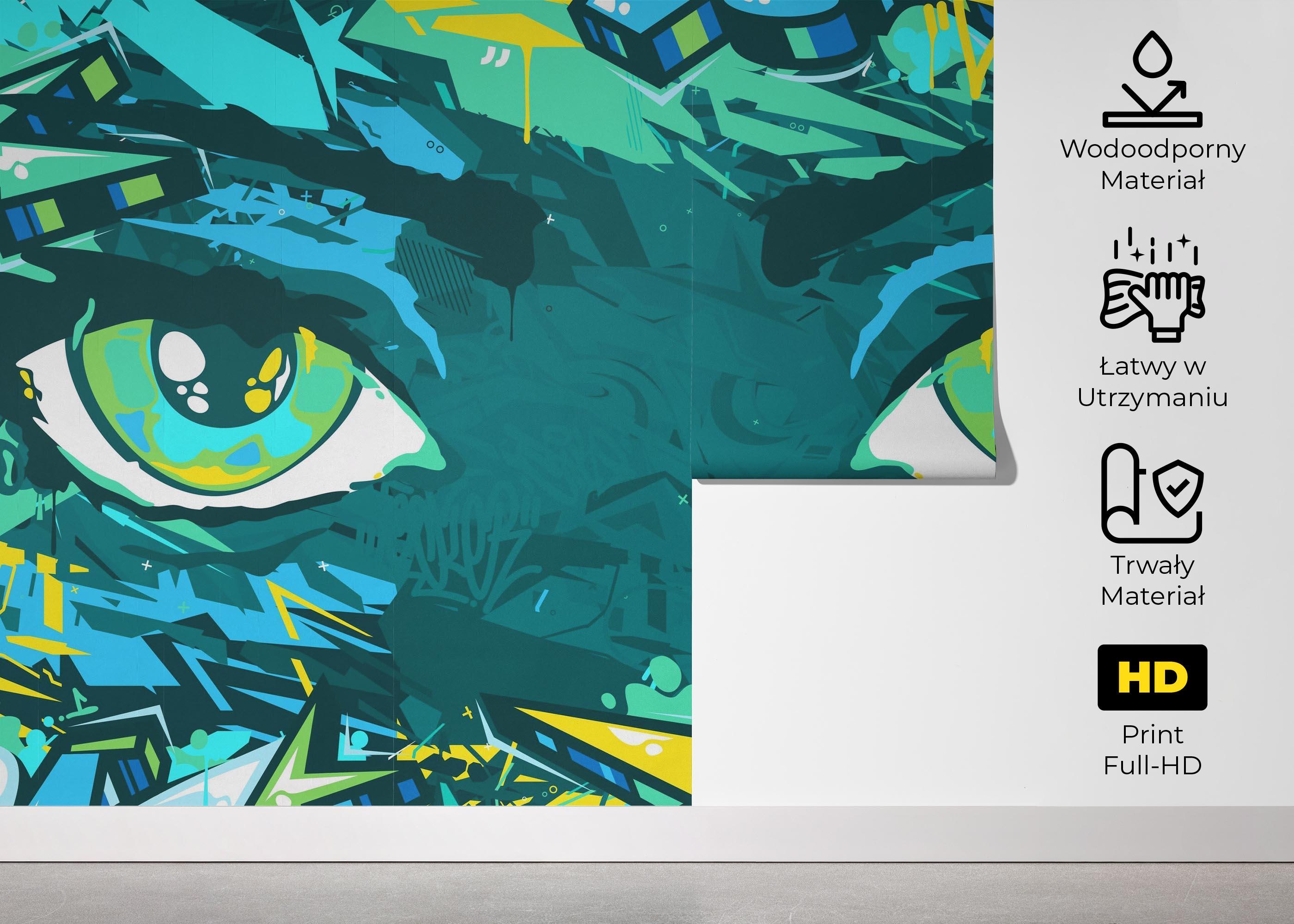 Fototapeta Graffiti Green Eyes mockup 5