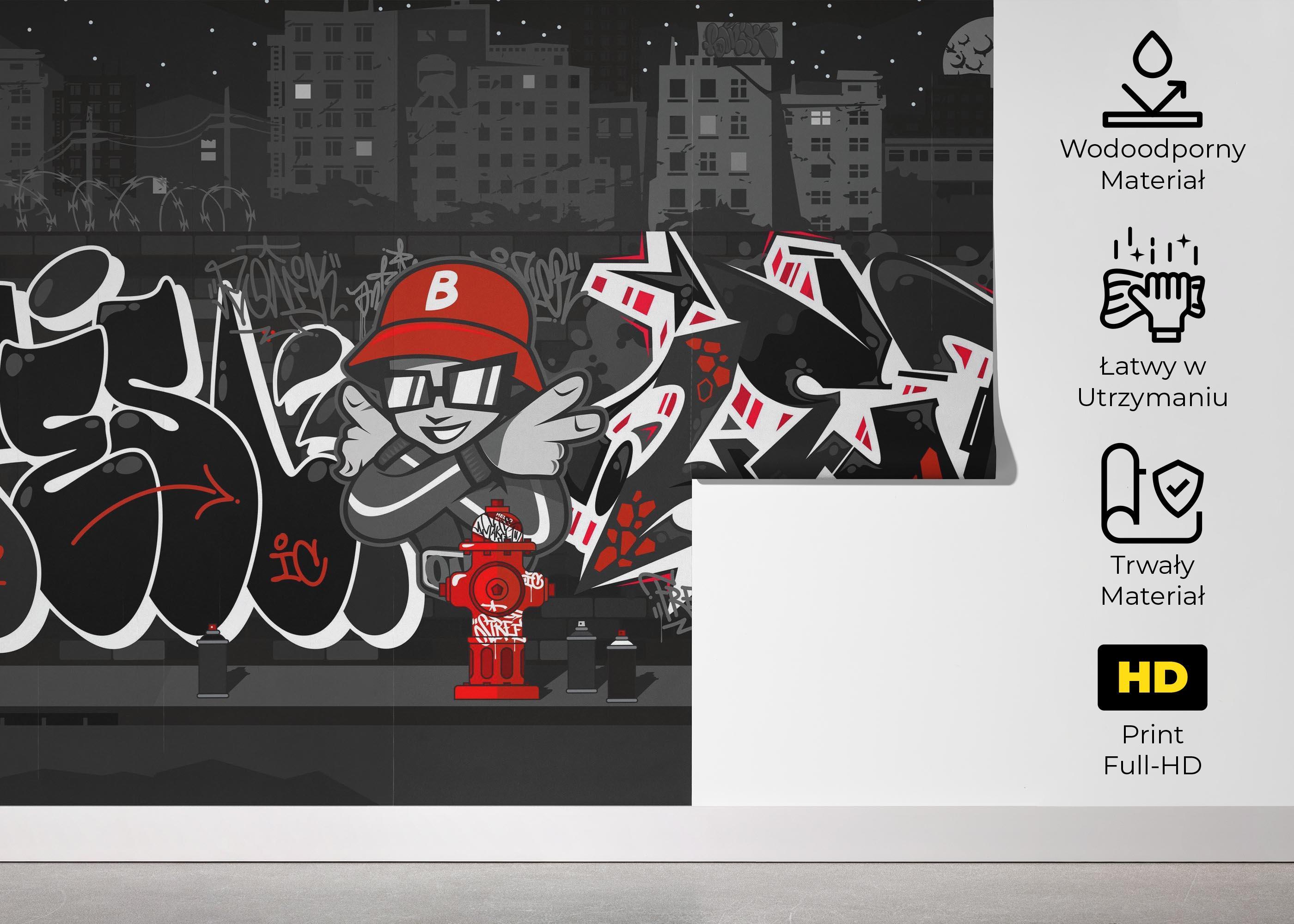 Fototapeta Graffiti Grey Wall mockup 5