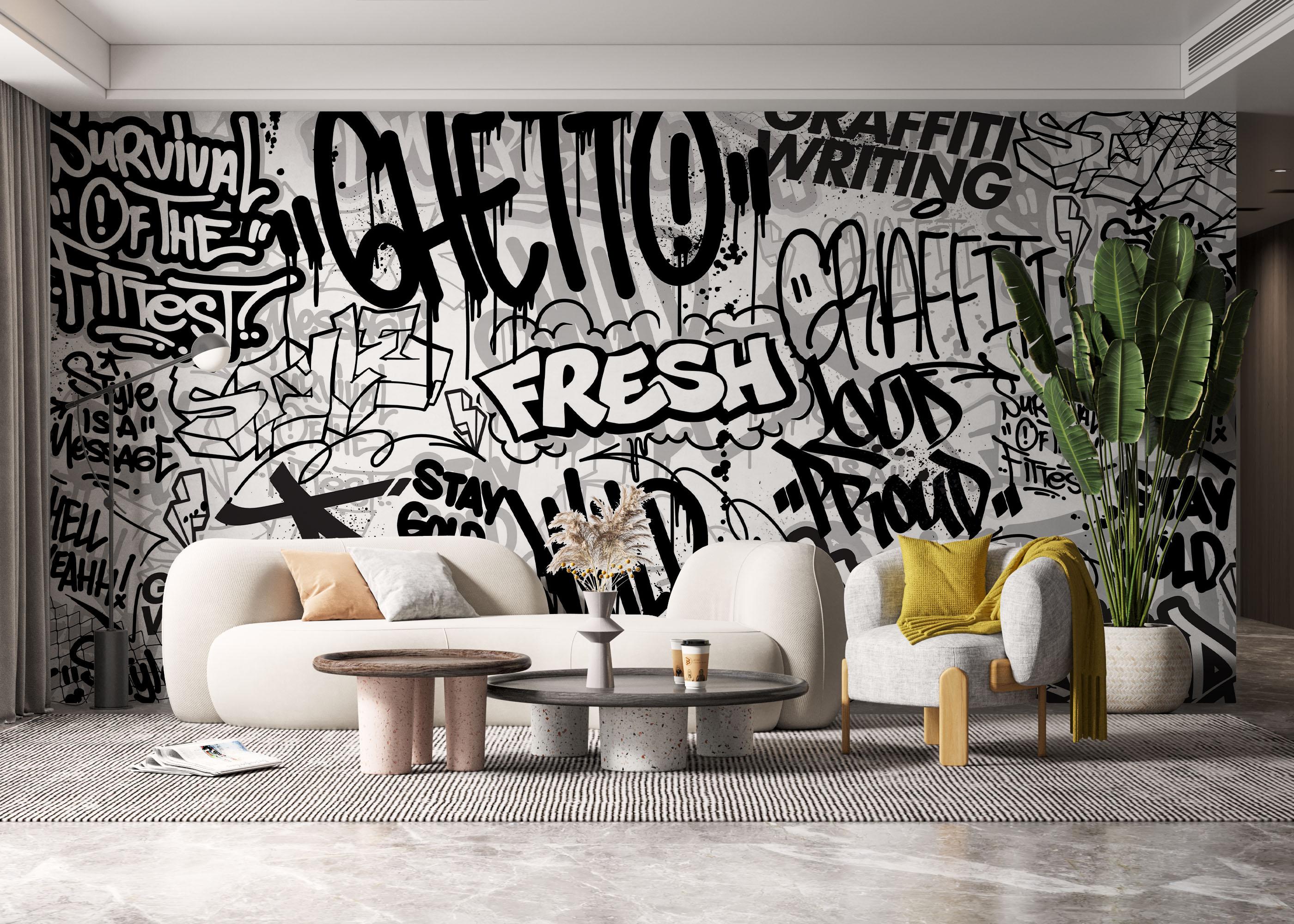 Fototapeta Fresh Graffiti Art mockup 6