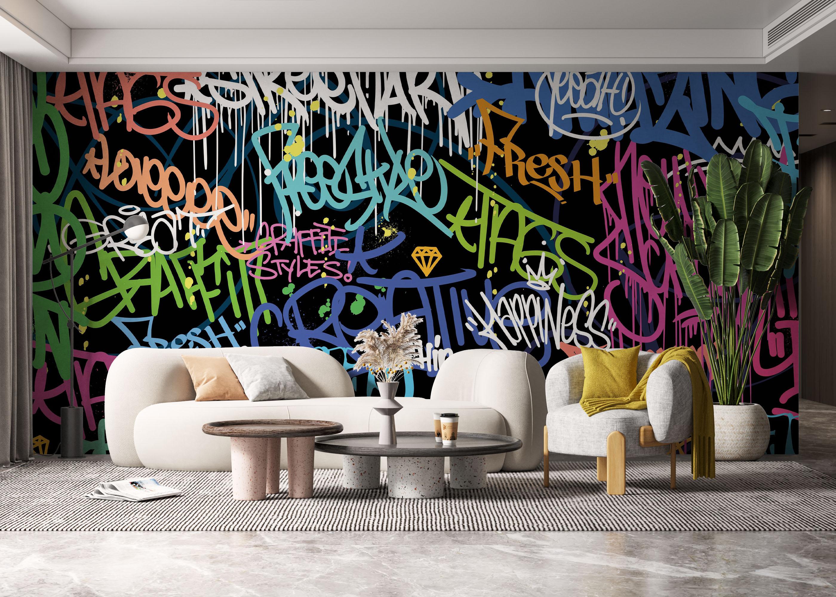 Fototapeta Graffiti Color Tags mockup 6
