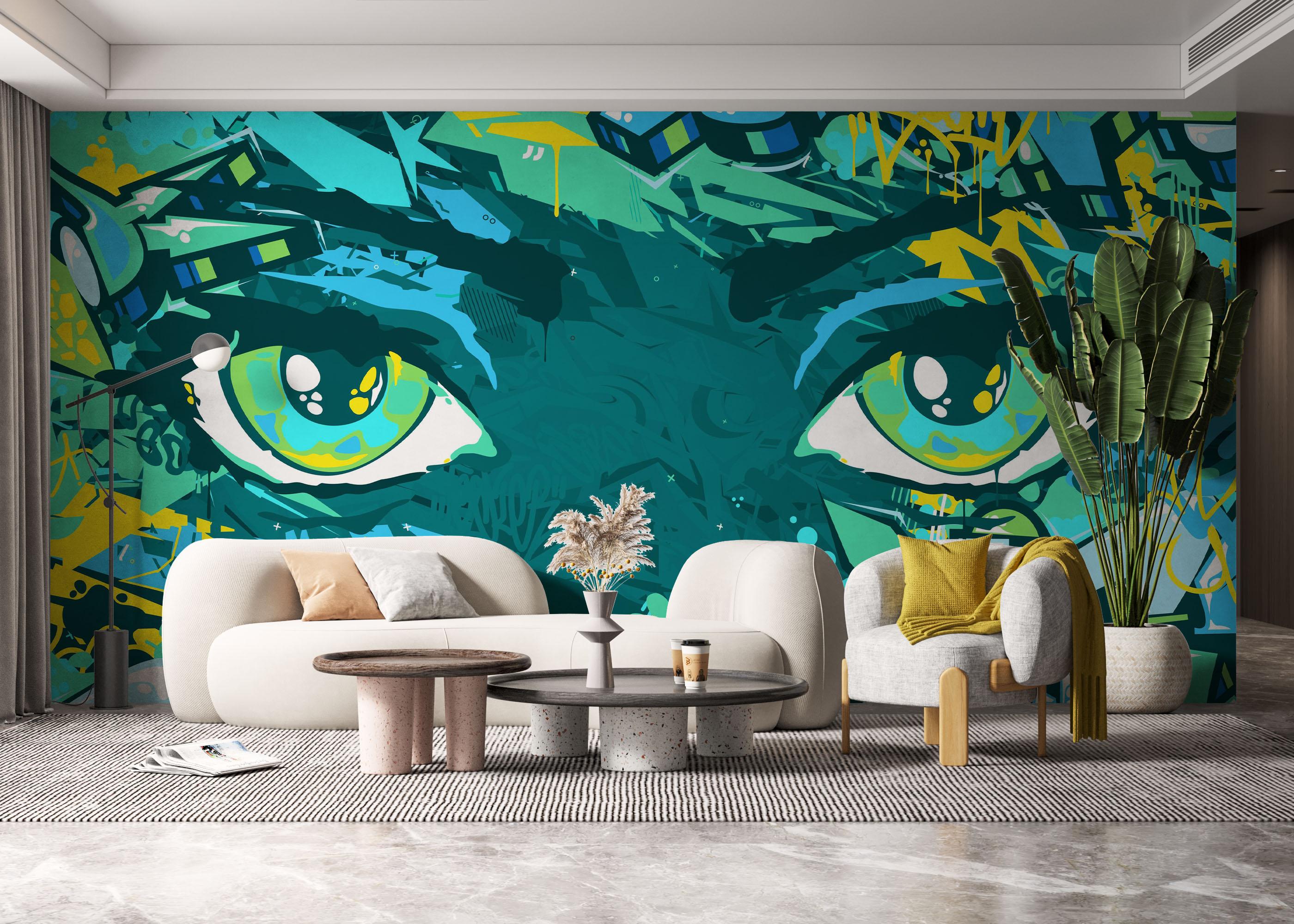 Fototapeta Graffiti Green Eyes mockup 6