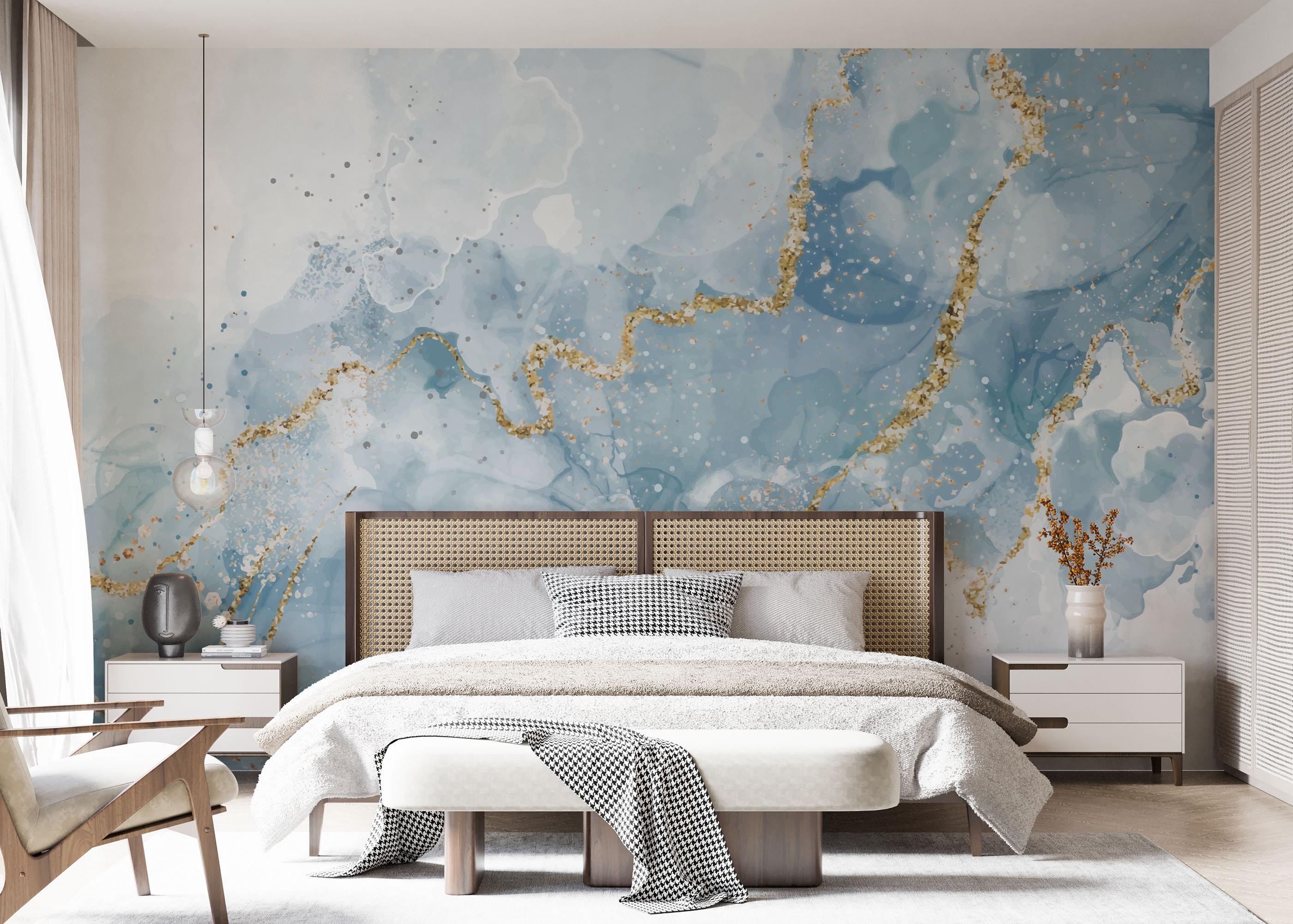 Fototapeta Blue Marble Glitter mockup 7