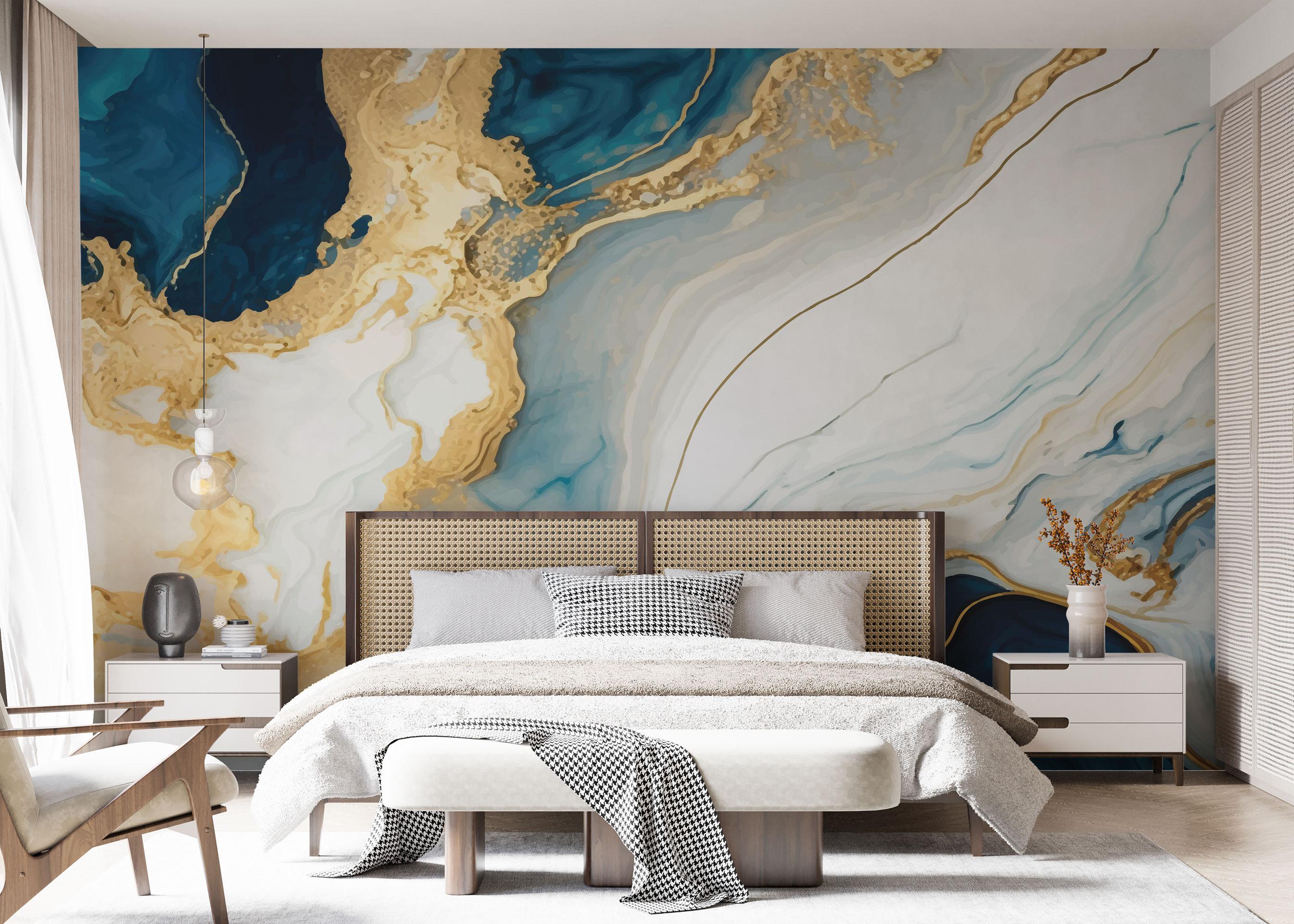 Fototapeta Blue Stone Marble mockup 7