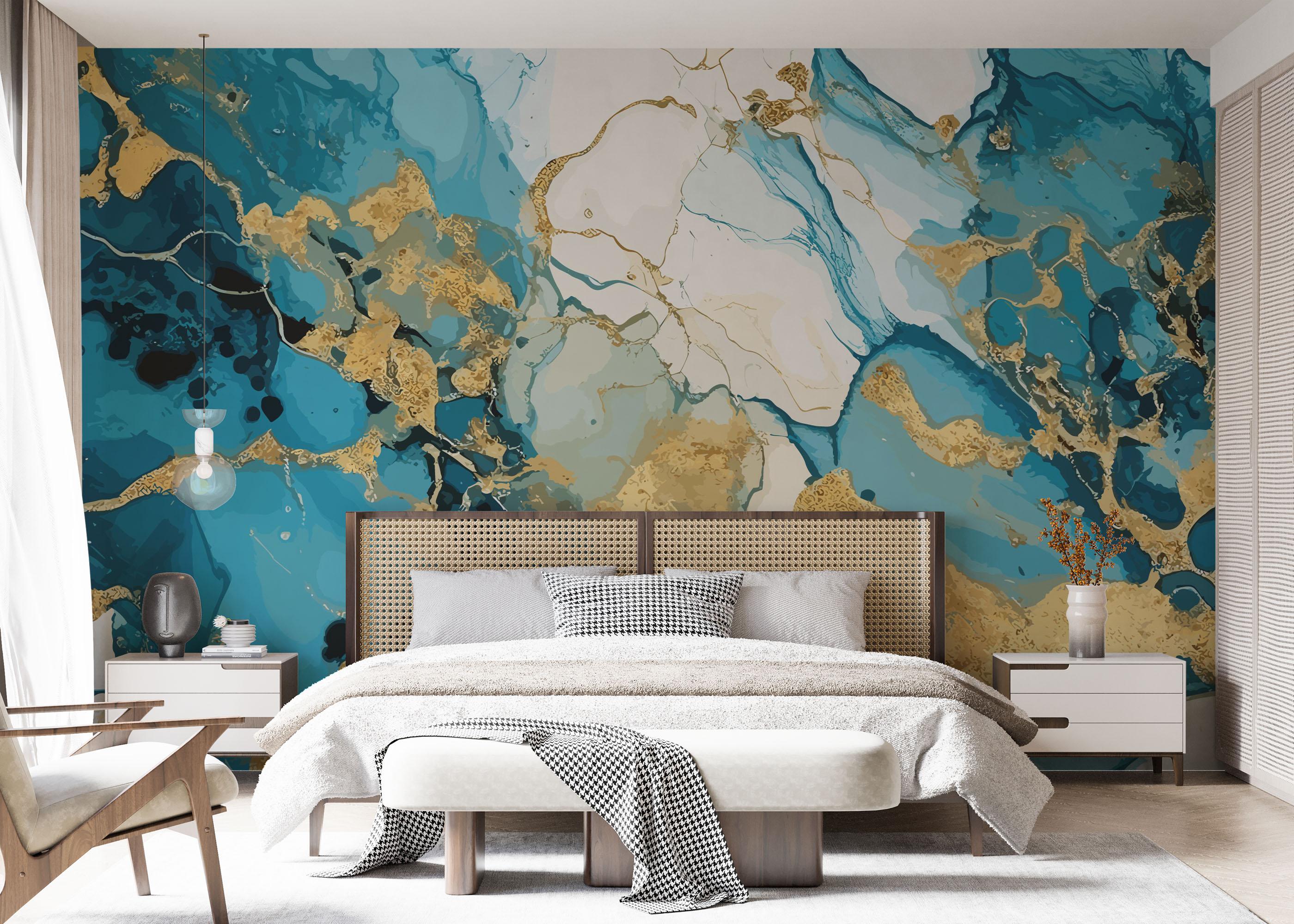 Fototapeta Gold Marble Blue mockup 7