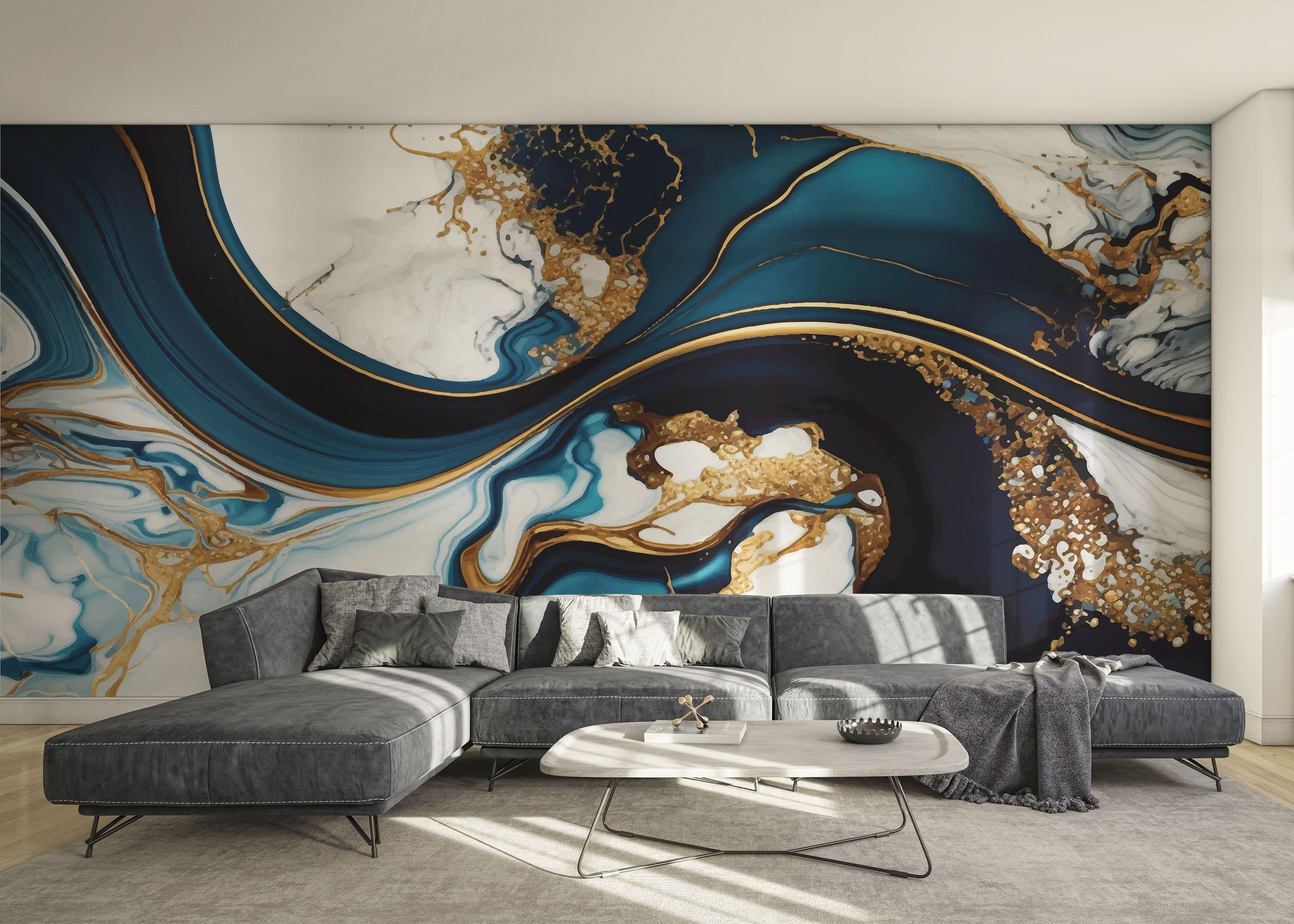 Fototapeta Black Liquid Marble mockup 0