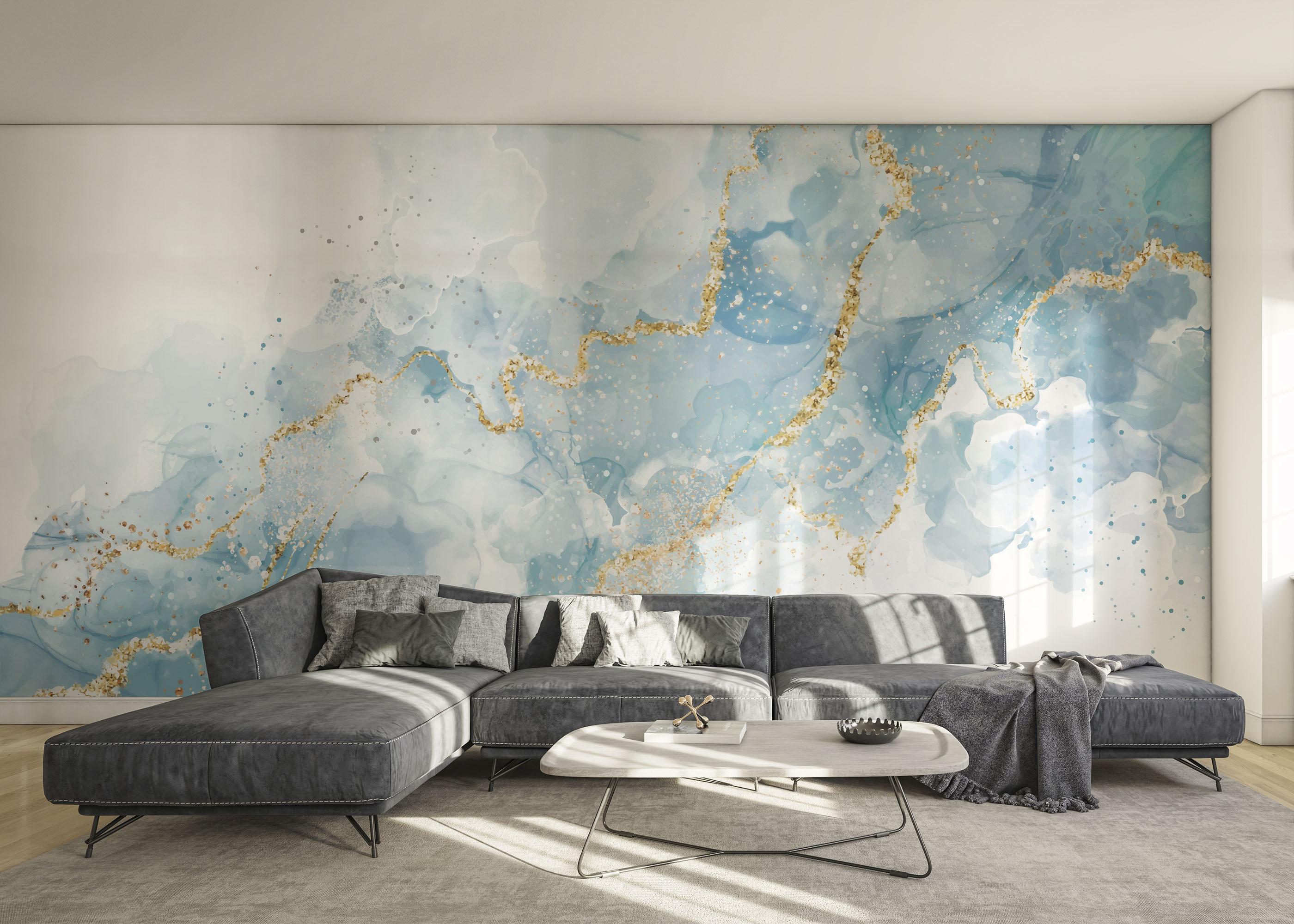 Fototapeta Blue Marble Glitter mockup 0