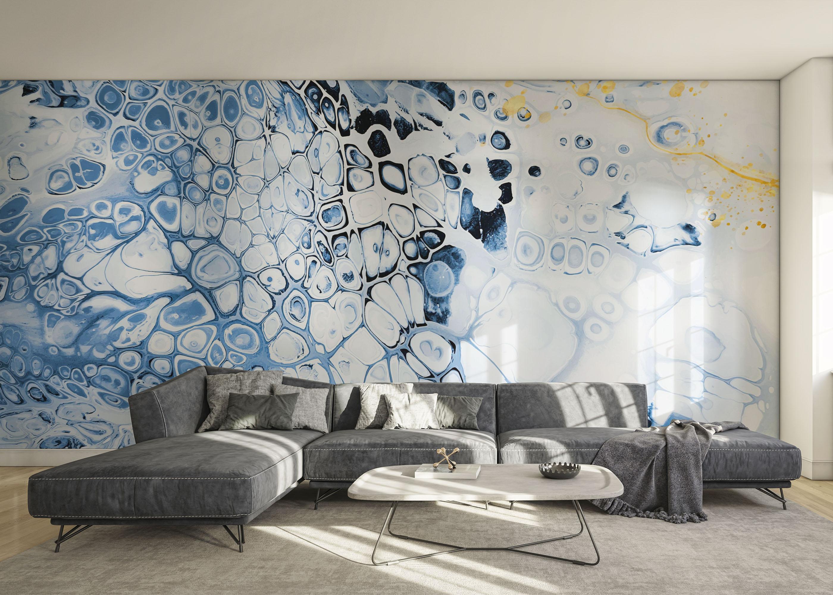 Fototapeta Blue Oil Marble mockup 0