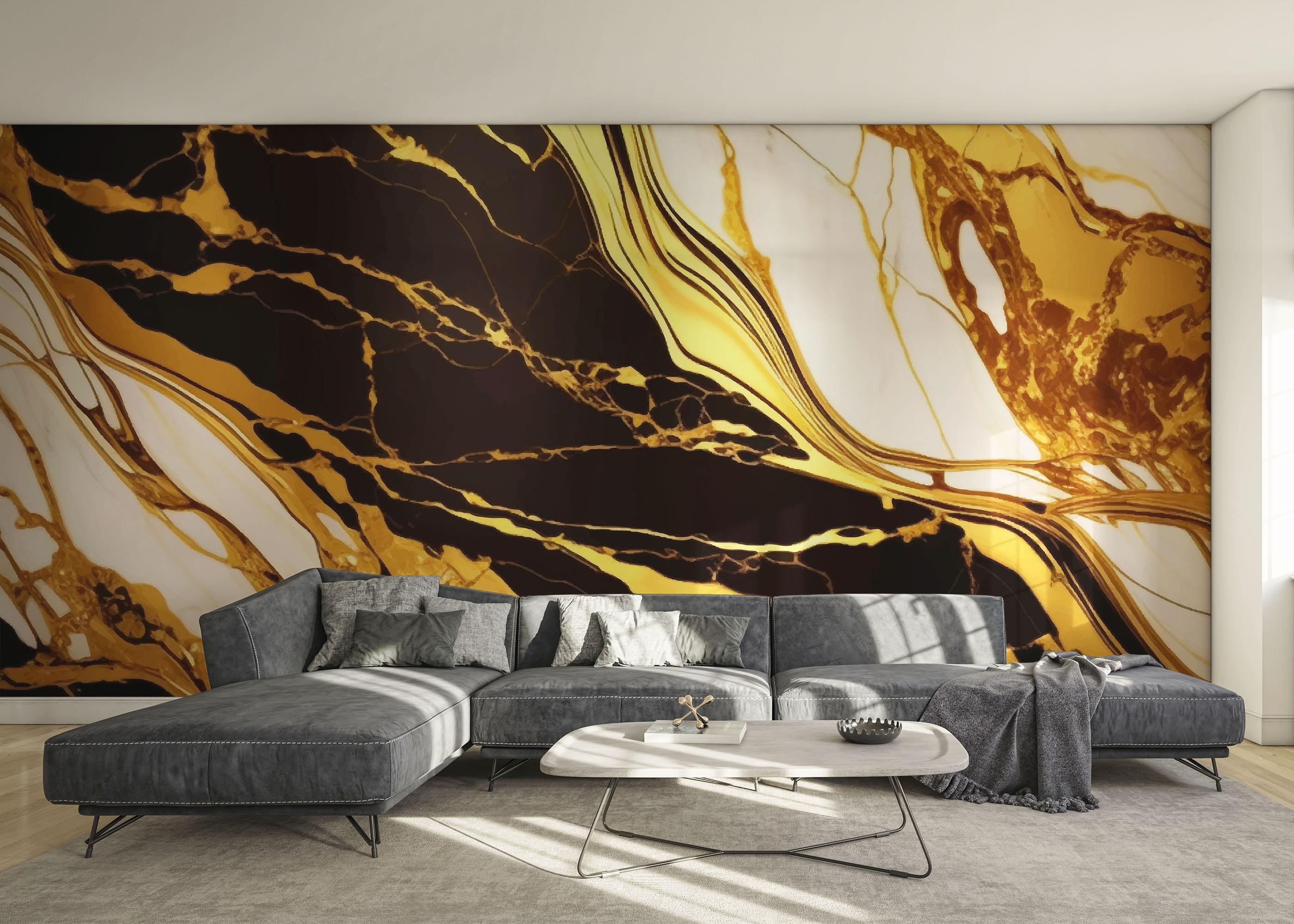 Fototapeta Gold Black Marble mockup 0