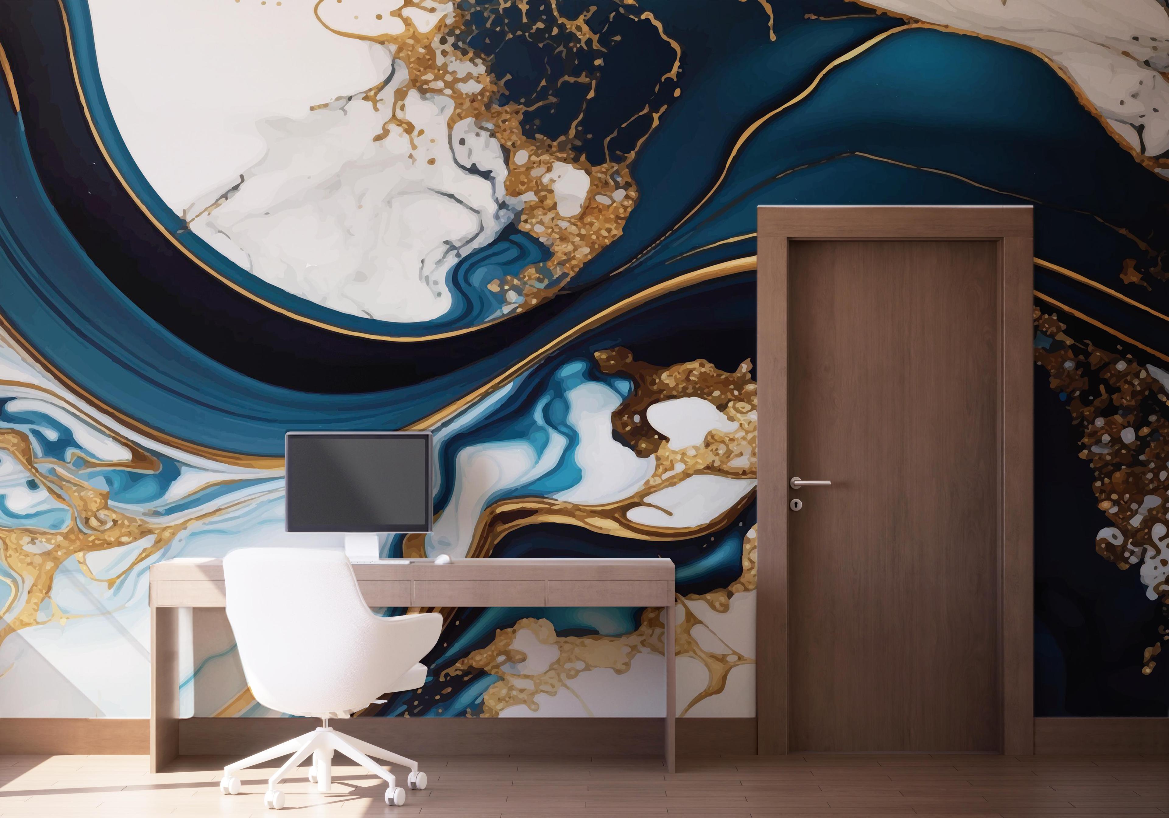 Fototapeta Black Liquid Marble mockup 1