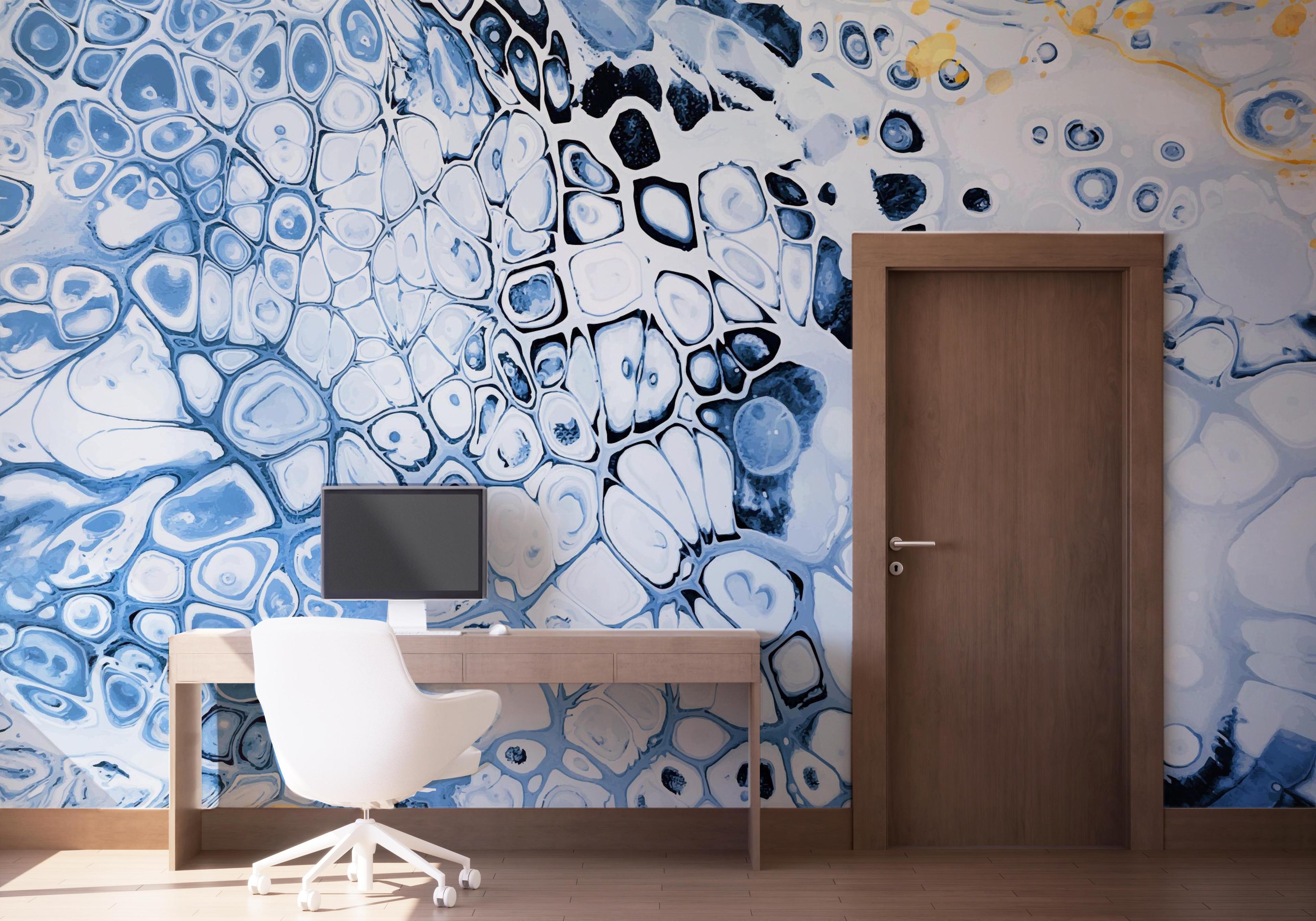 Fototapeta Blue Oil Marble mockup 1