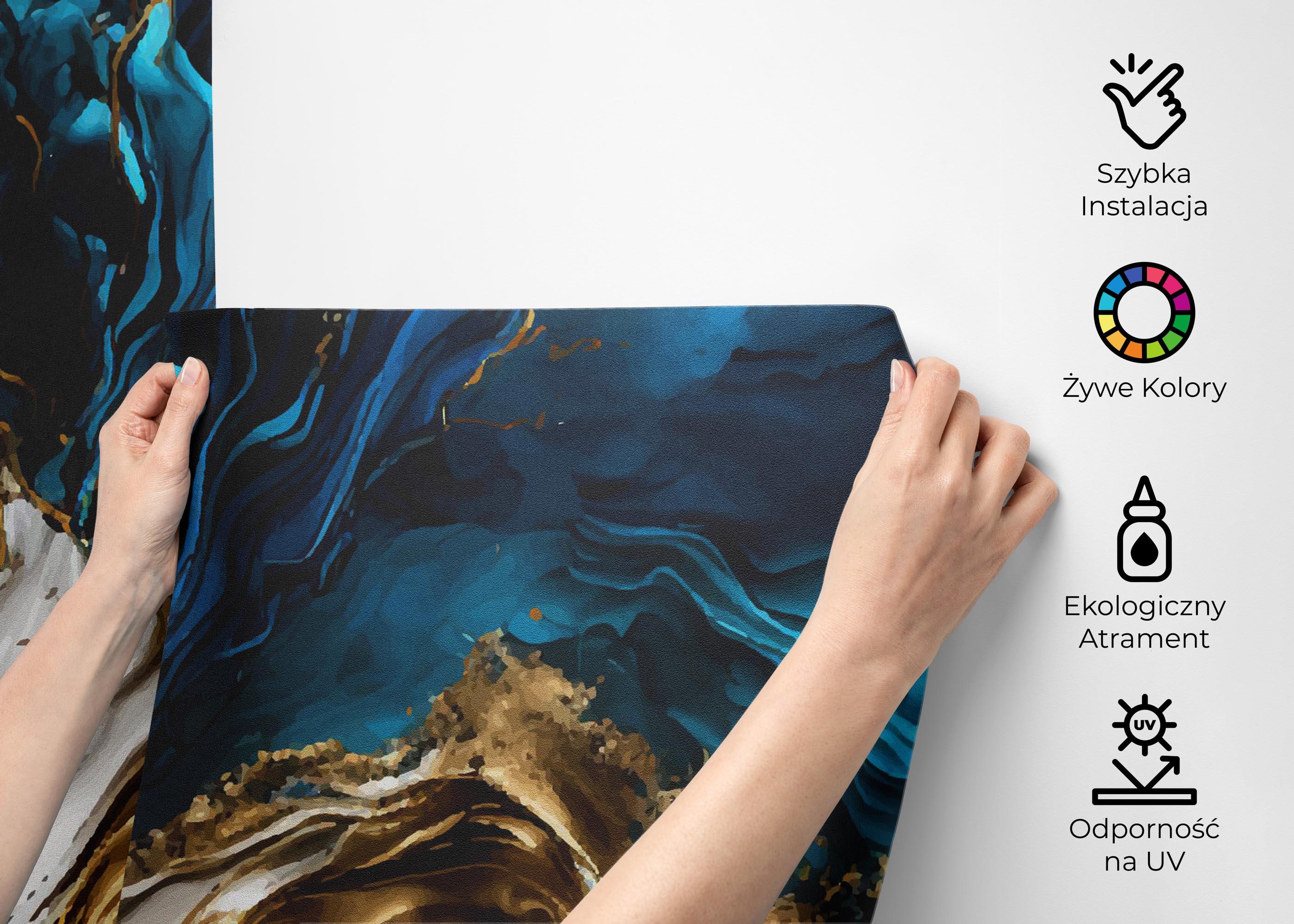 Fototapeta Blue Splash Marble mockup 2