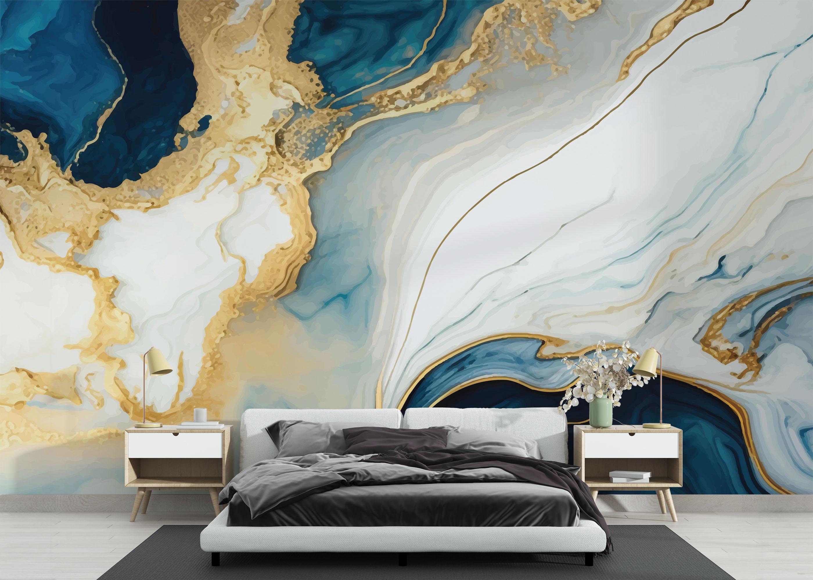 Fototapeta Blue Stone Marble mockup 3