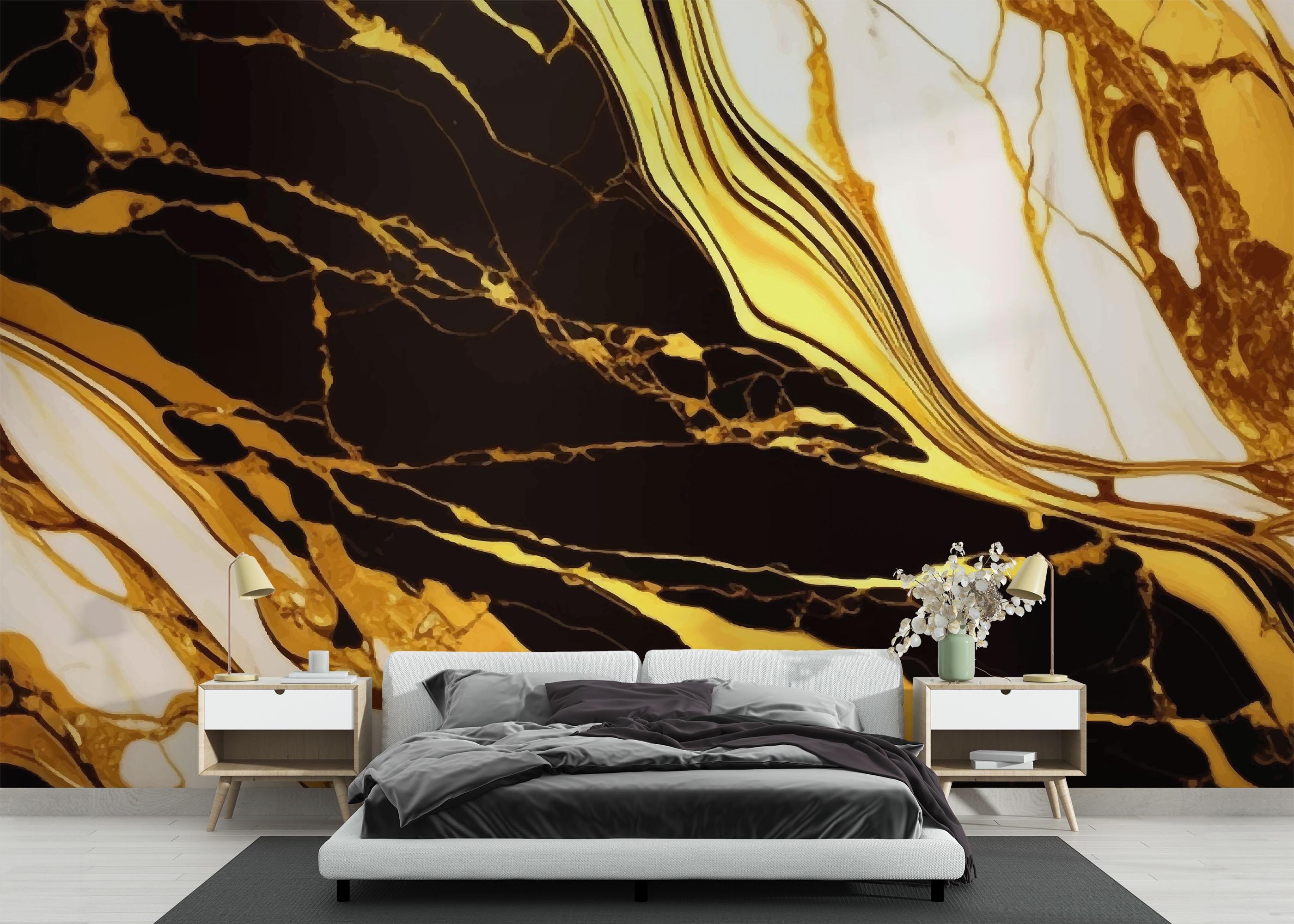 Fototapeta Gold Black Marble mockup 3