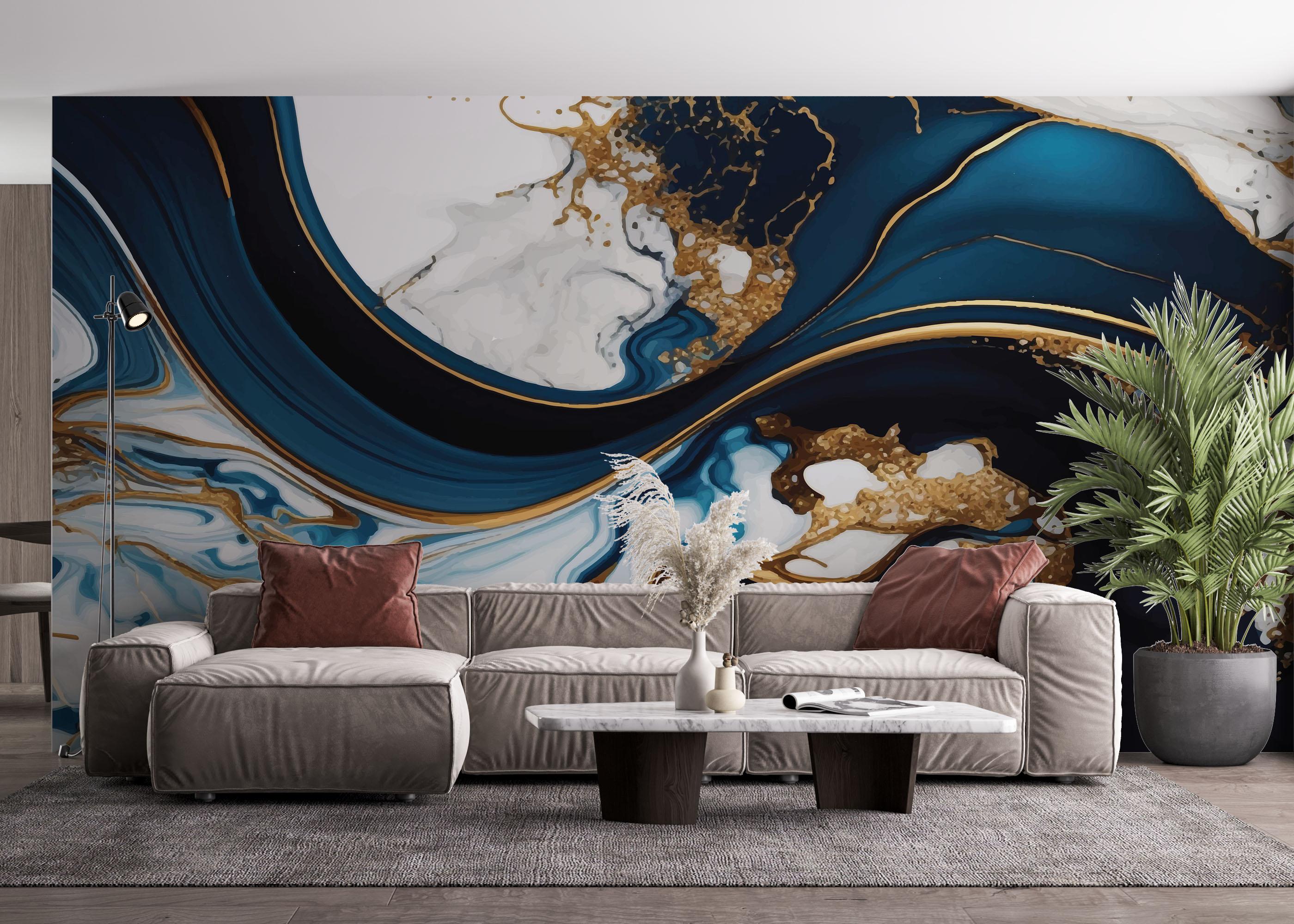 Fototapeta Black Liquid Marble mockup 4