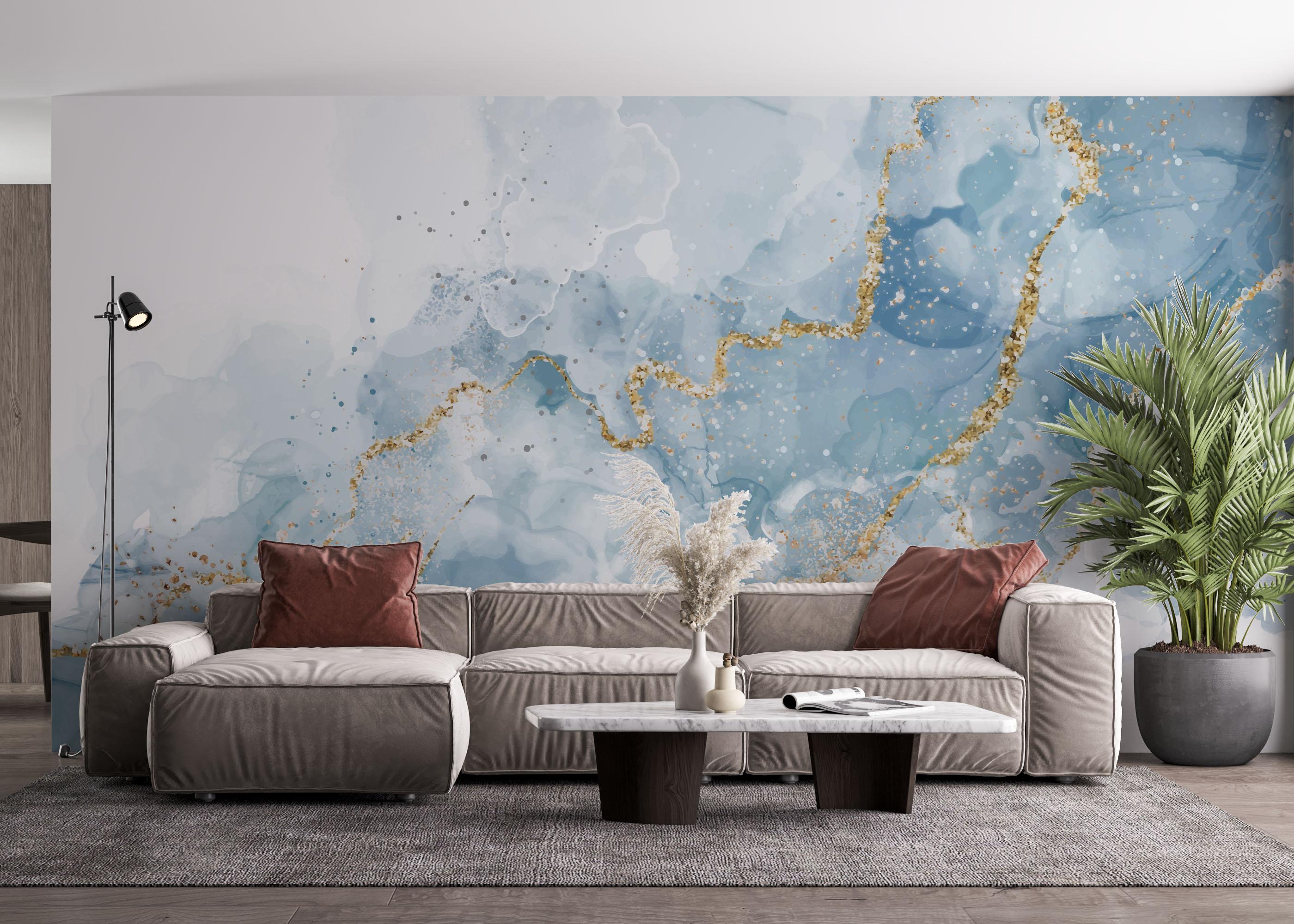 Fototapeta Blue Marble Glitter mockup 4