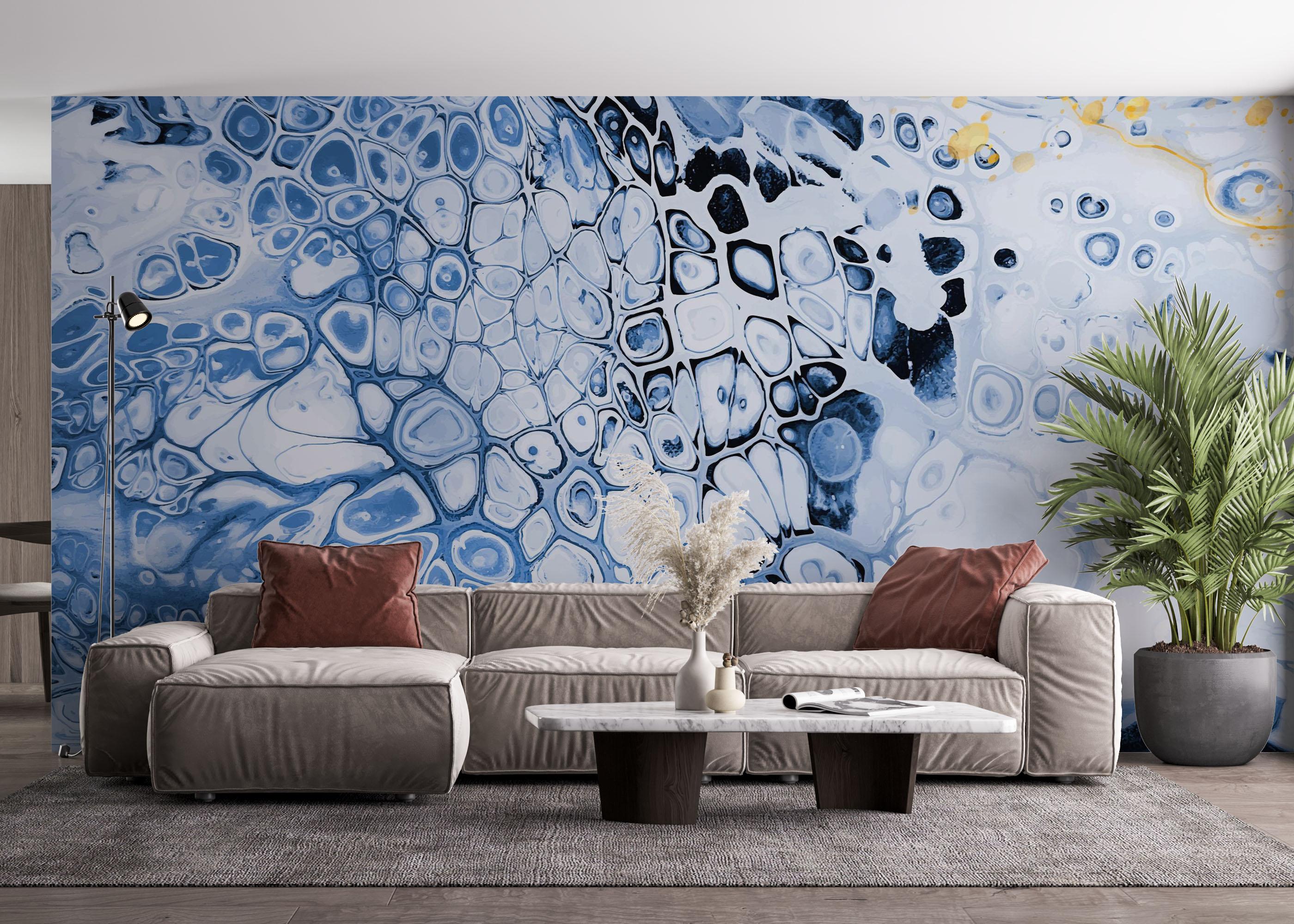 Fototapeta Blue Oil Marble mockup 4