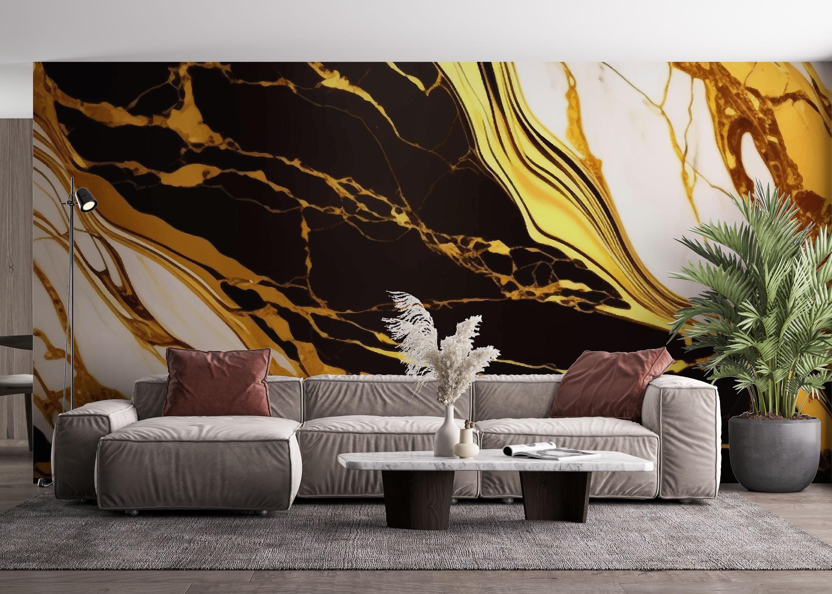 Fototapeta Gold Black Marble mockup 4