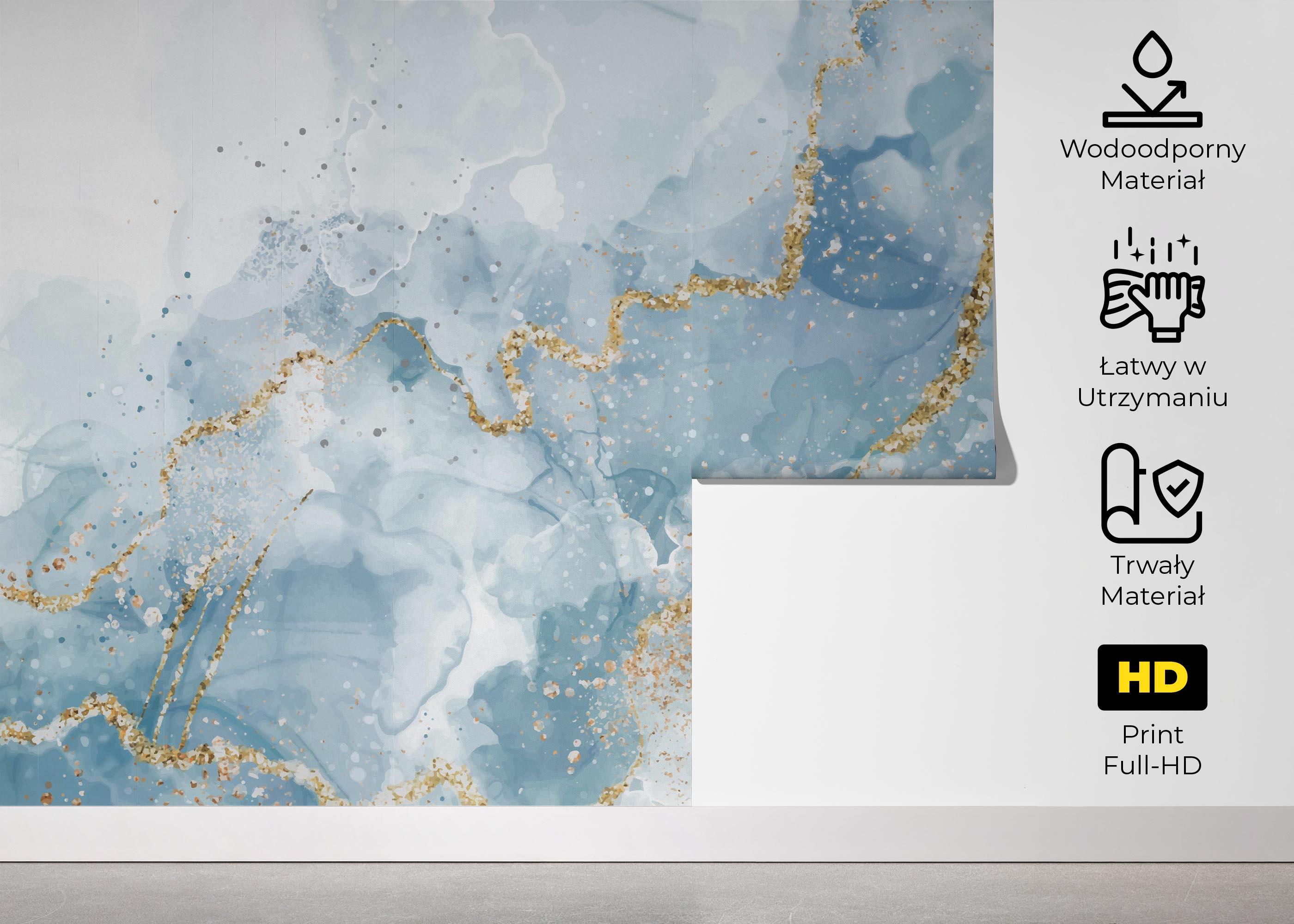 Fototapeta Blue Marble Glitter mockup 5