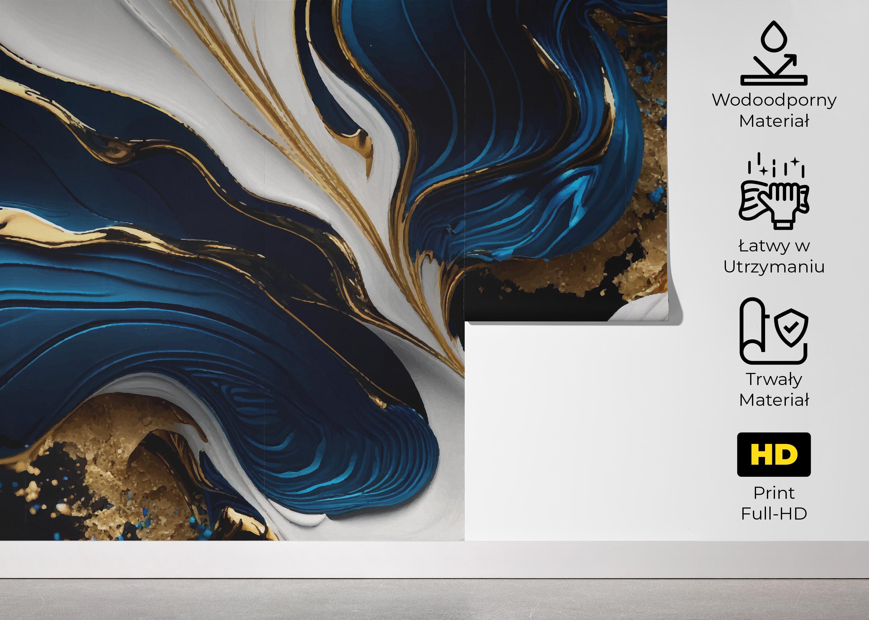 Fototapeta Gold Blue Marble mockup 5