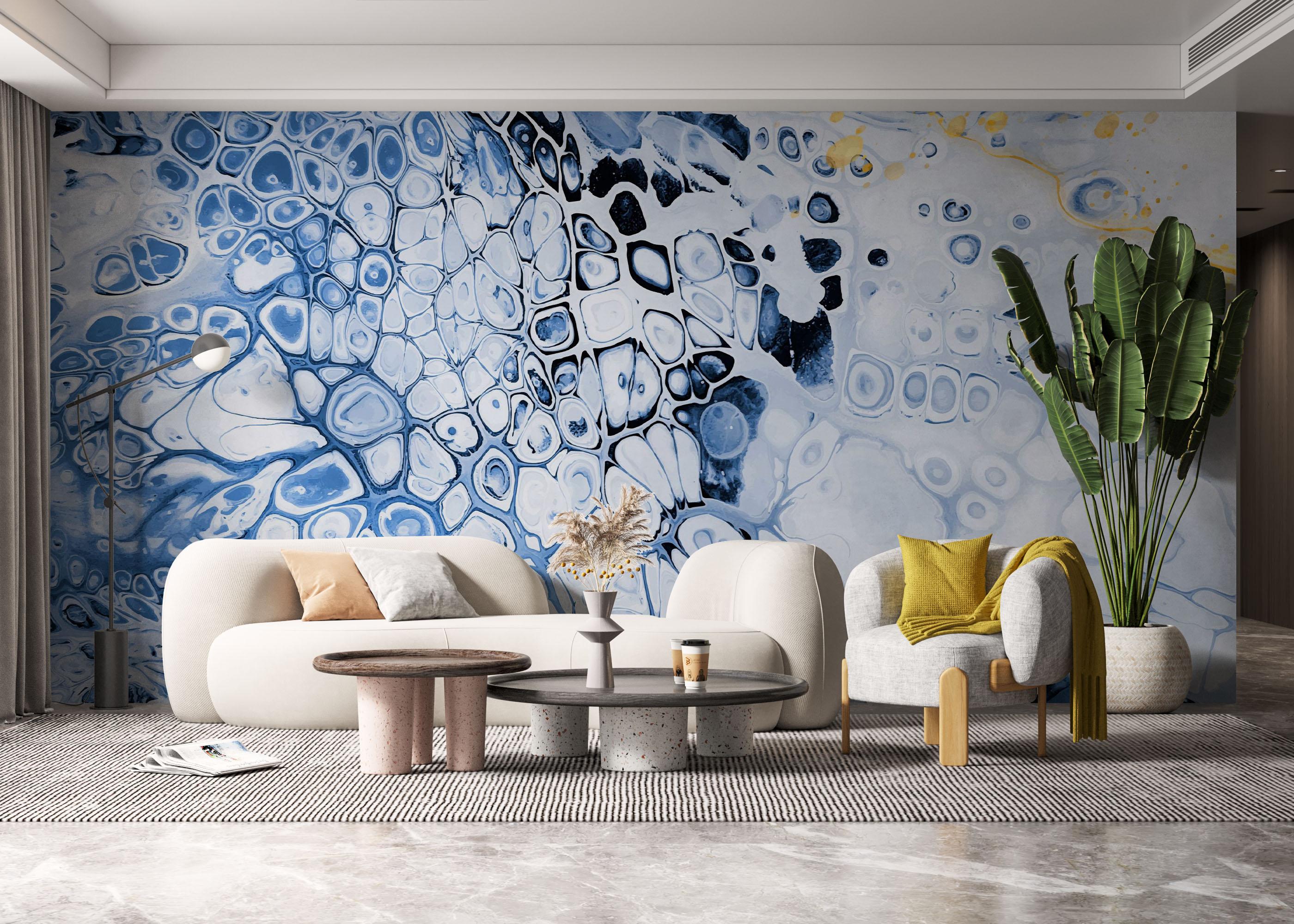 Fototapeta Blue Oil Marble mockup 6