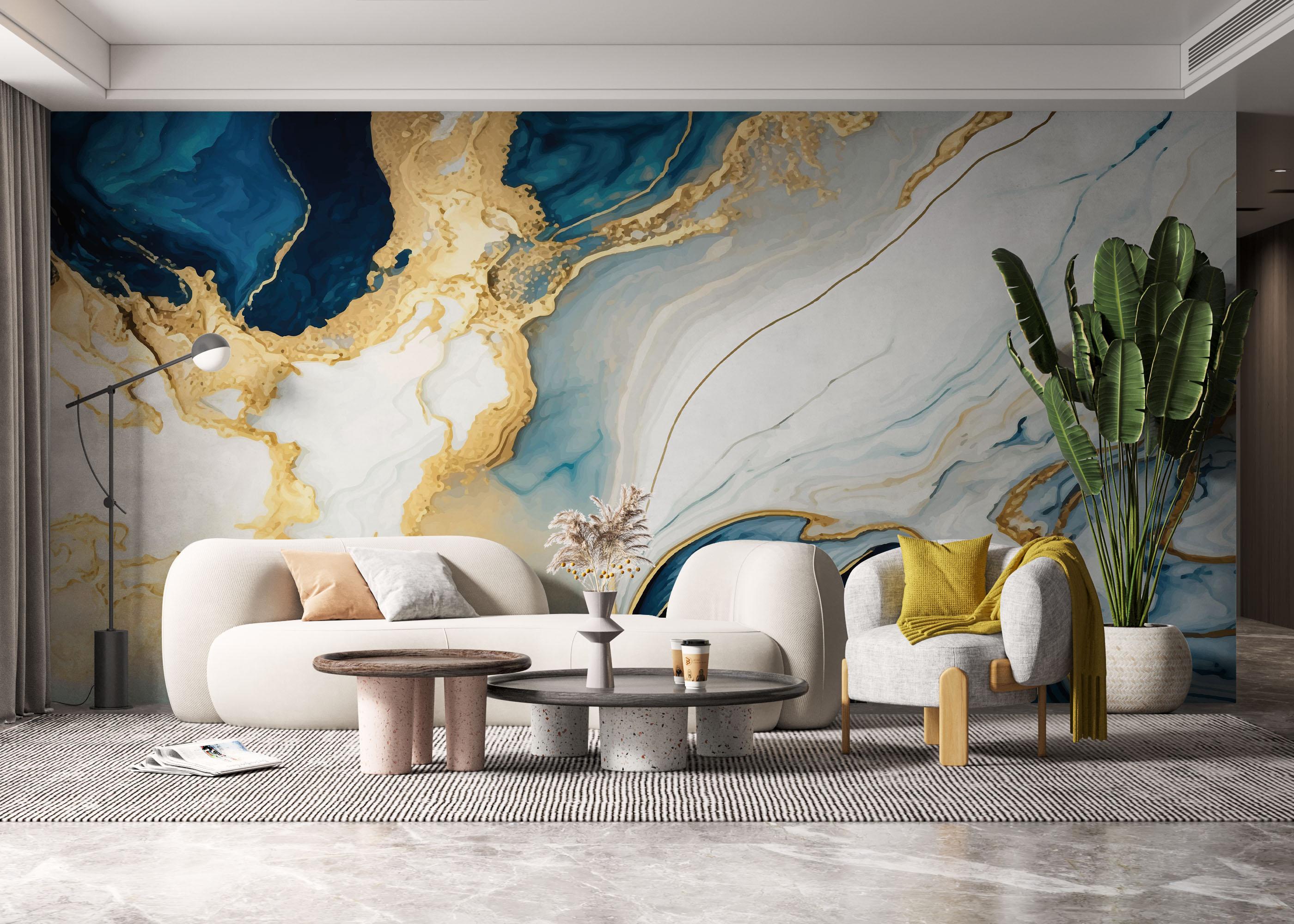 Fototapeta Blue Stone Marble mockup 6