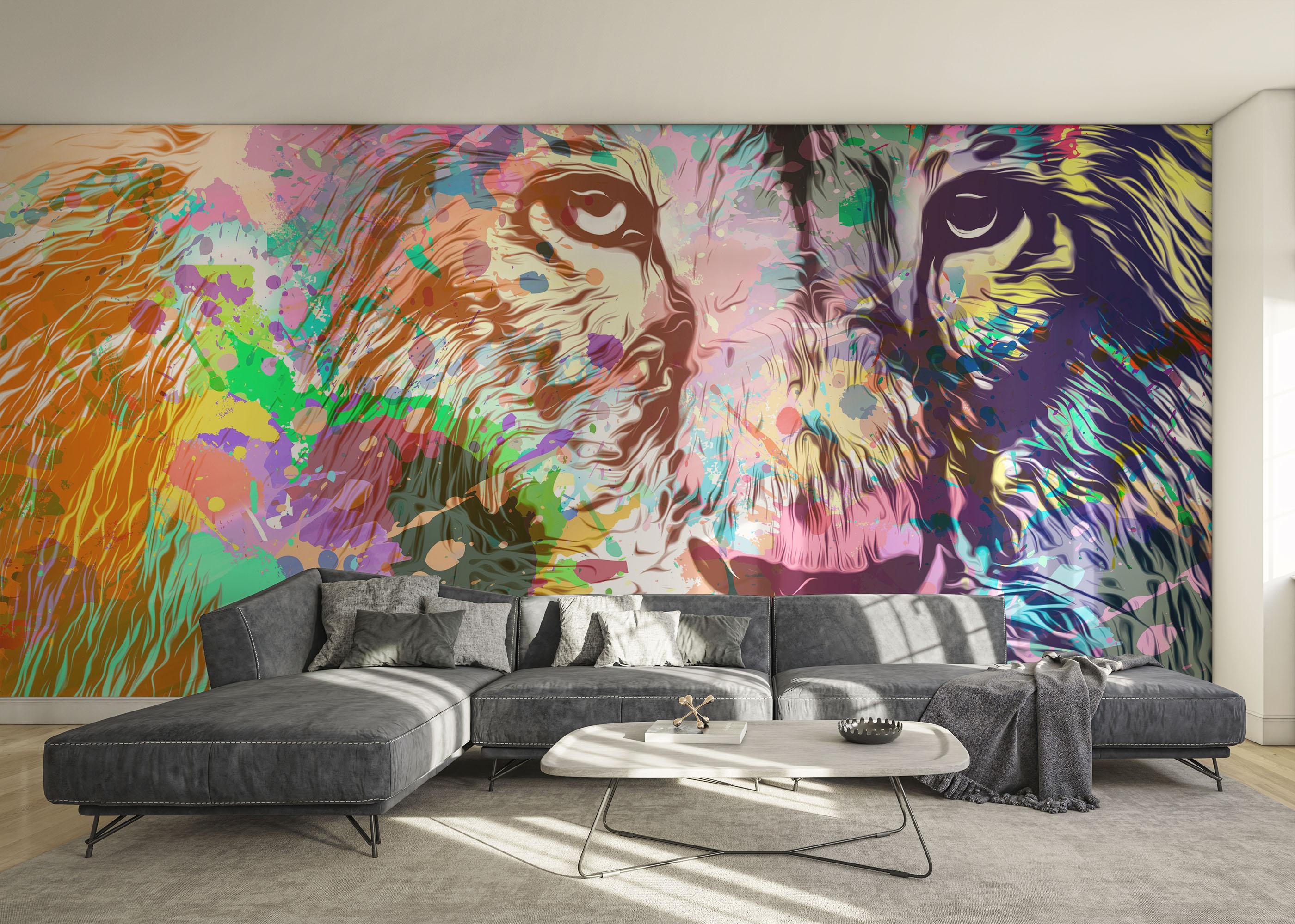 Fototapeta Lion Color Powder mockup 0