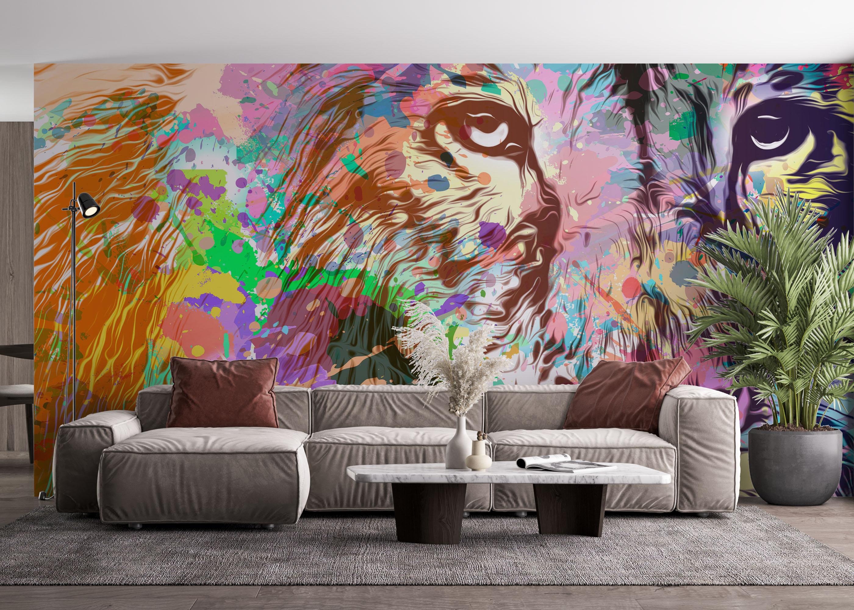 Fototapeta Lion Color Powder mockup 4