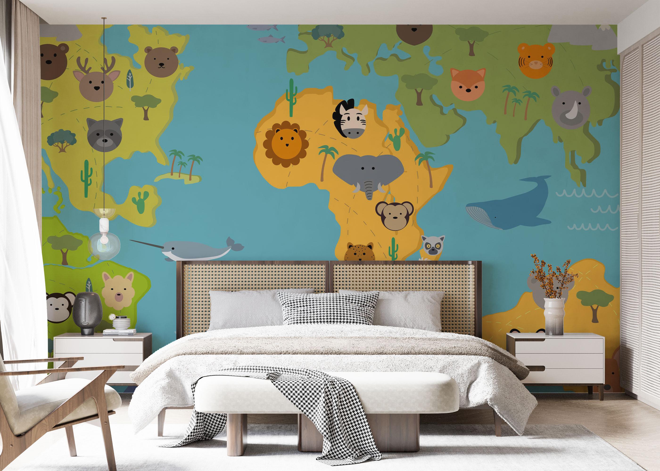 Fototapeta Animals Kids Map mockup 7