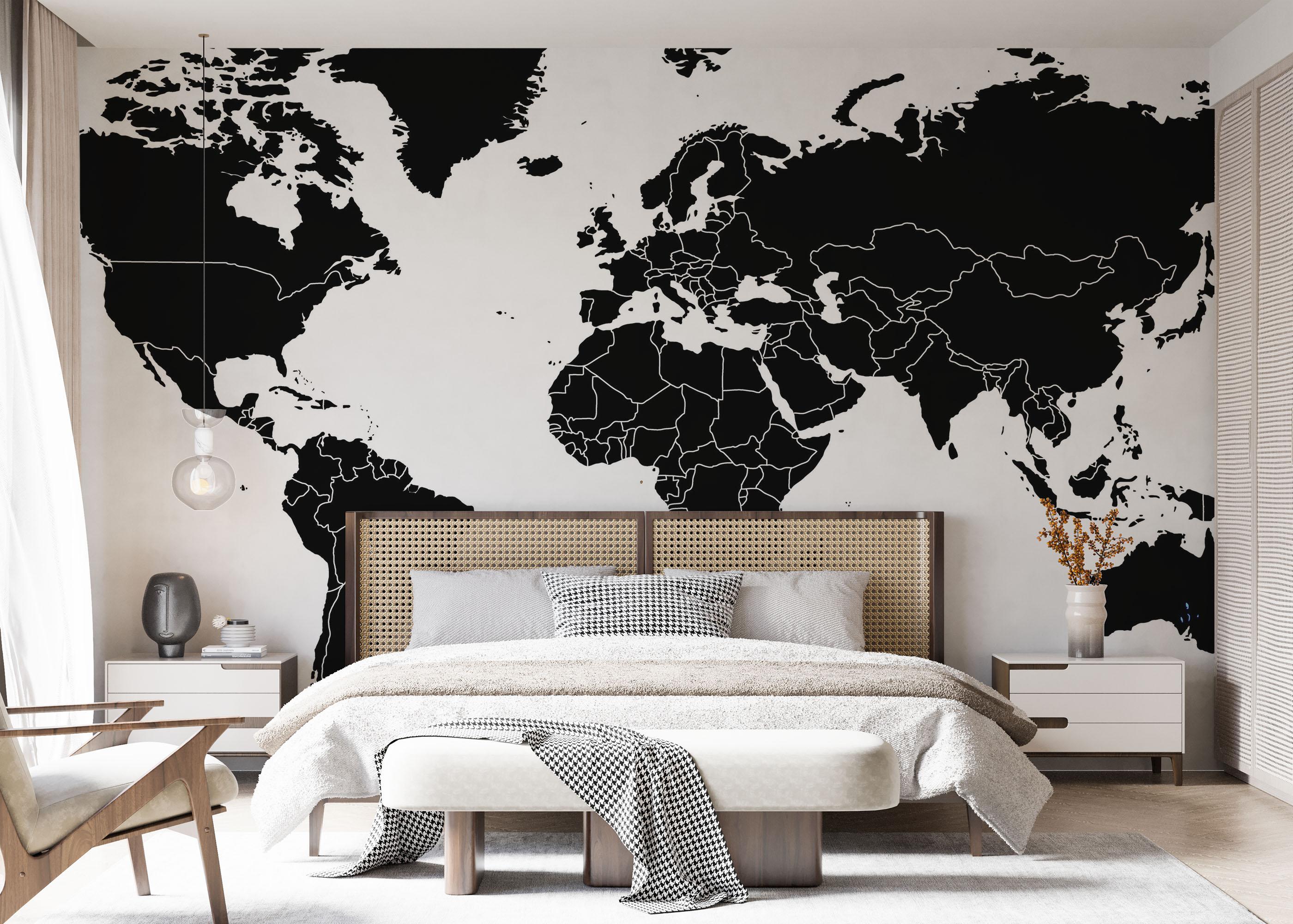 Fototapeta Black World Map mockup 7