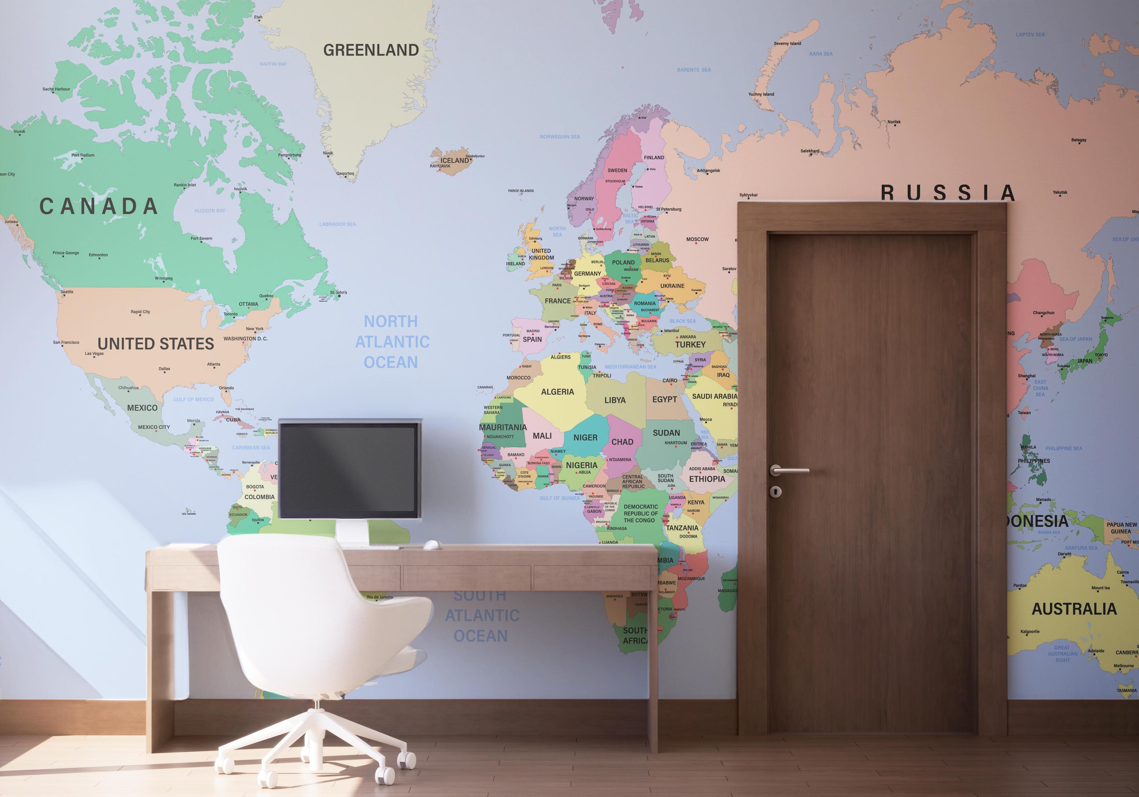 Fototapeta Detailed Political Map mockup 1