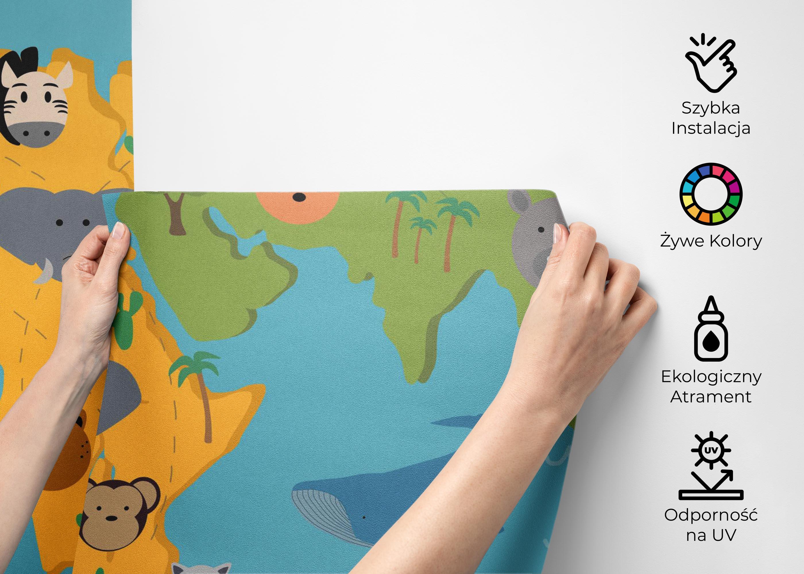 Fototapeta Animals Kids Map mockup 2