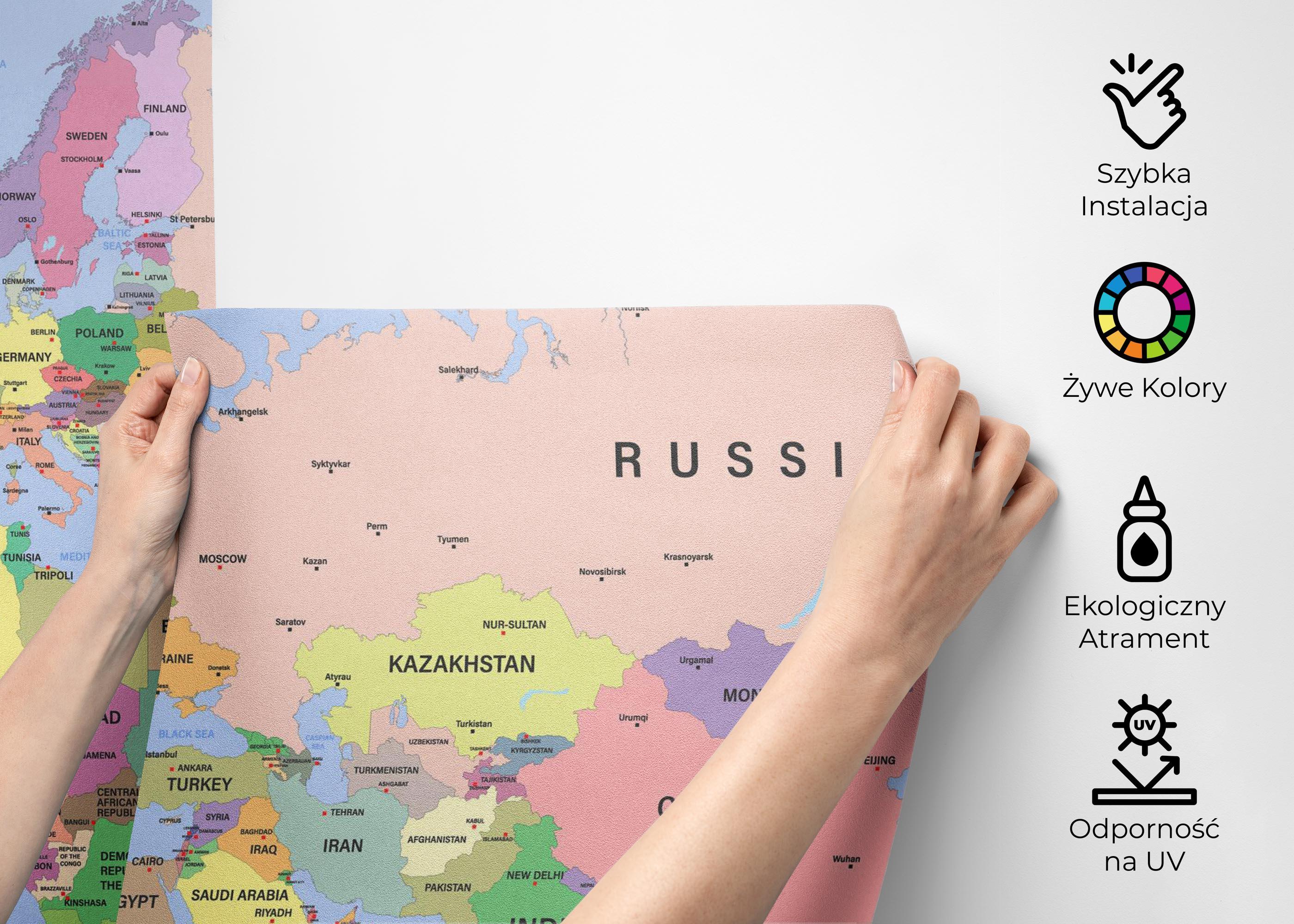 Fototapeta Detailed Political Map mockup 2