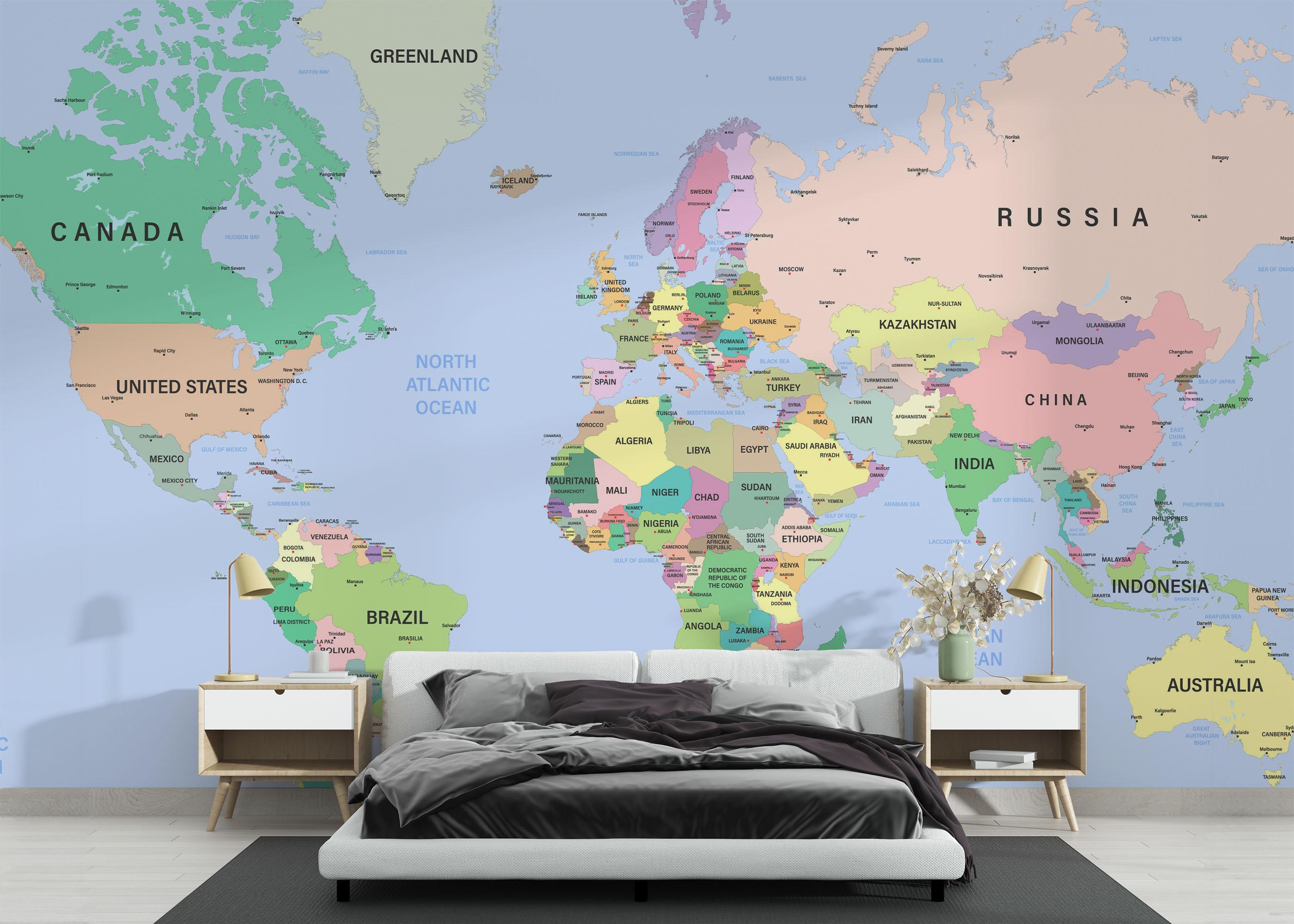 Fototapeta Detailed Political Map mockup 3