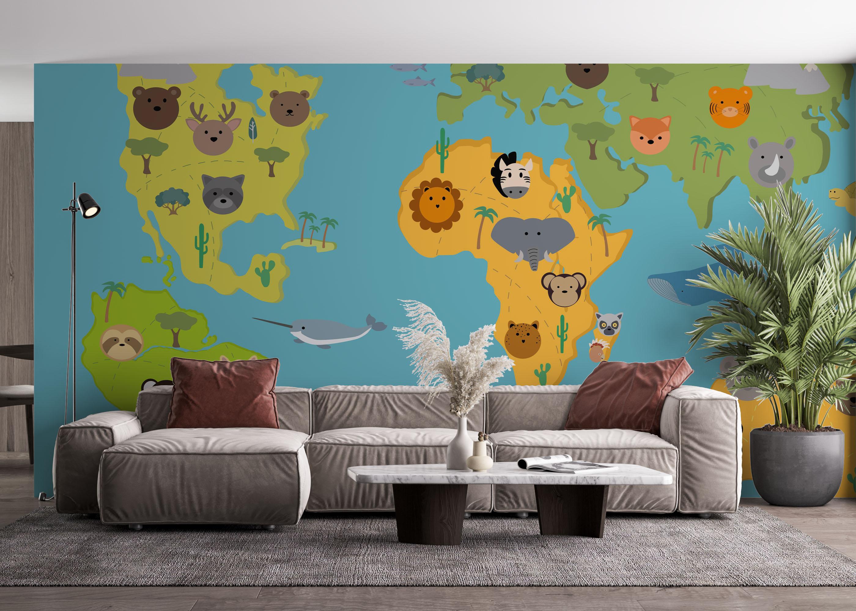 Fototapeta Animals Kids Map mockup 4