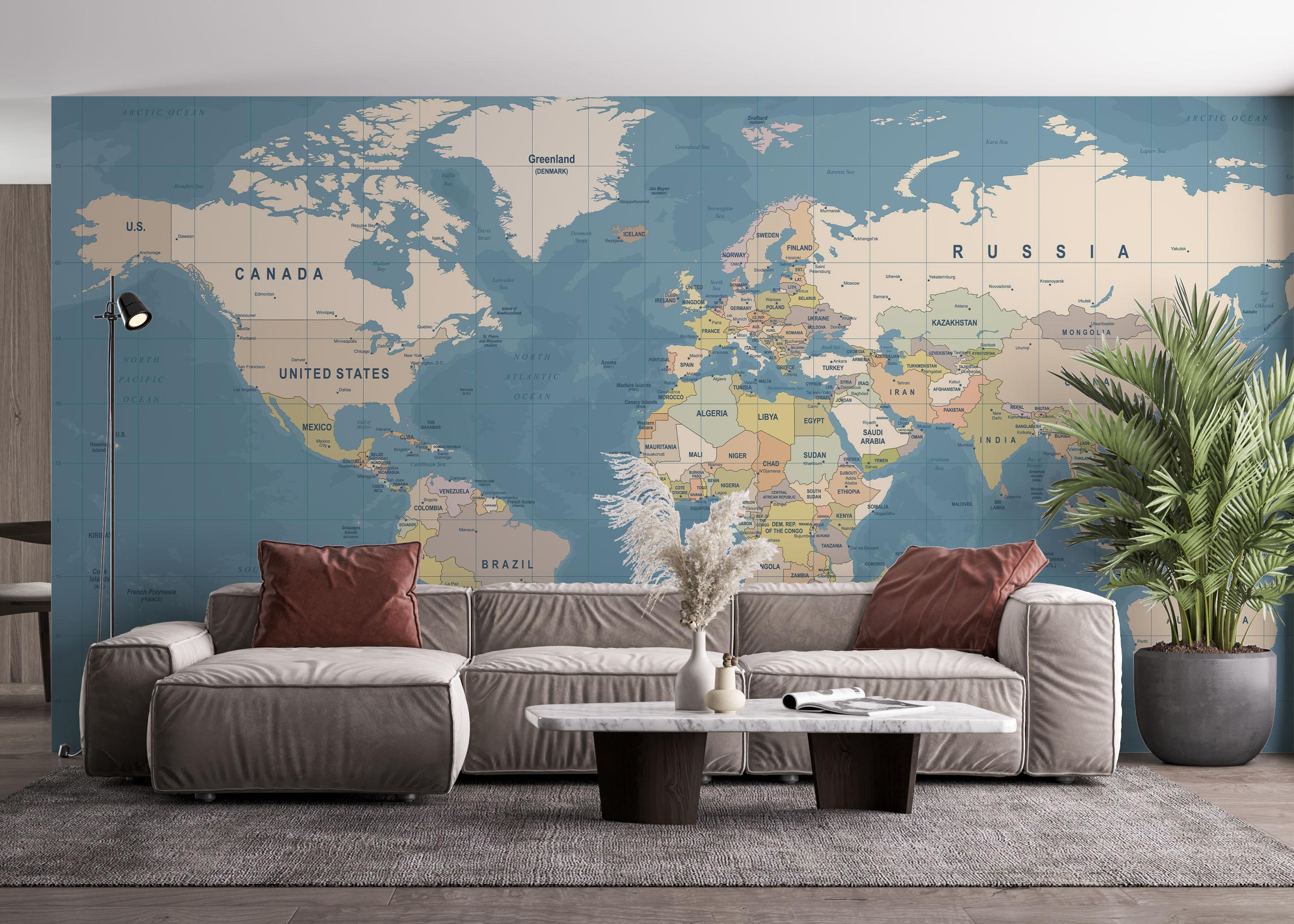 Fototapeta Blue Ocean Map mockup 4
