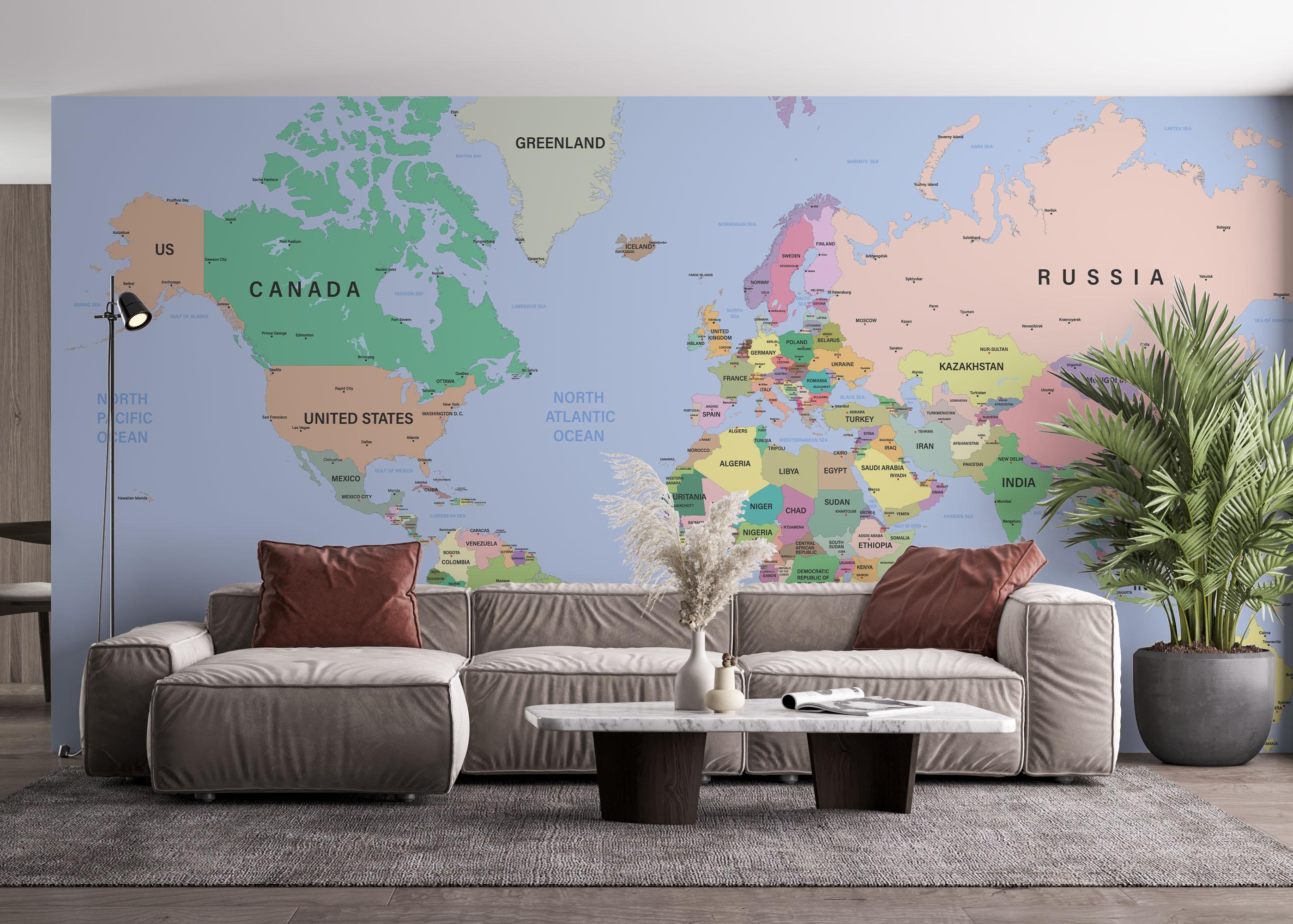 Fototapeta Detailed Political Map mockup 4