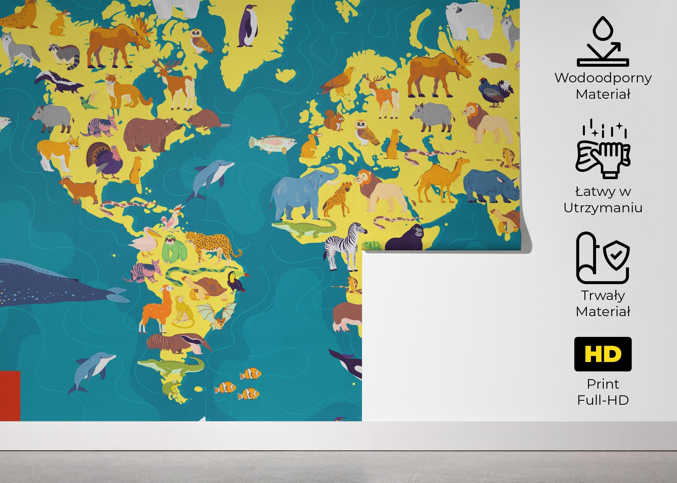 Fototapeta Yellow Animal Map mockup 5