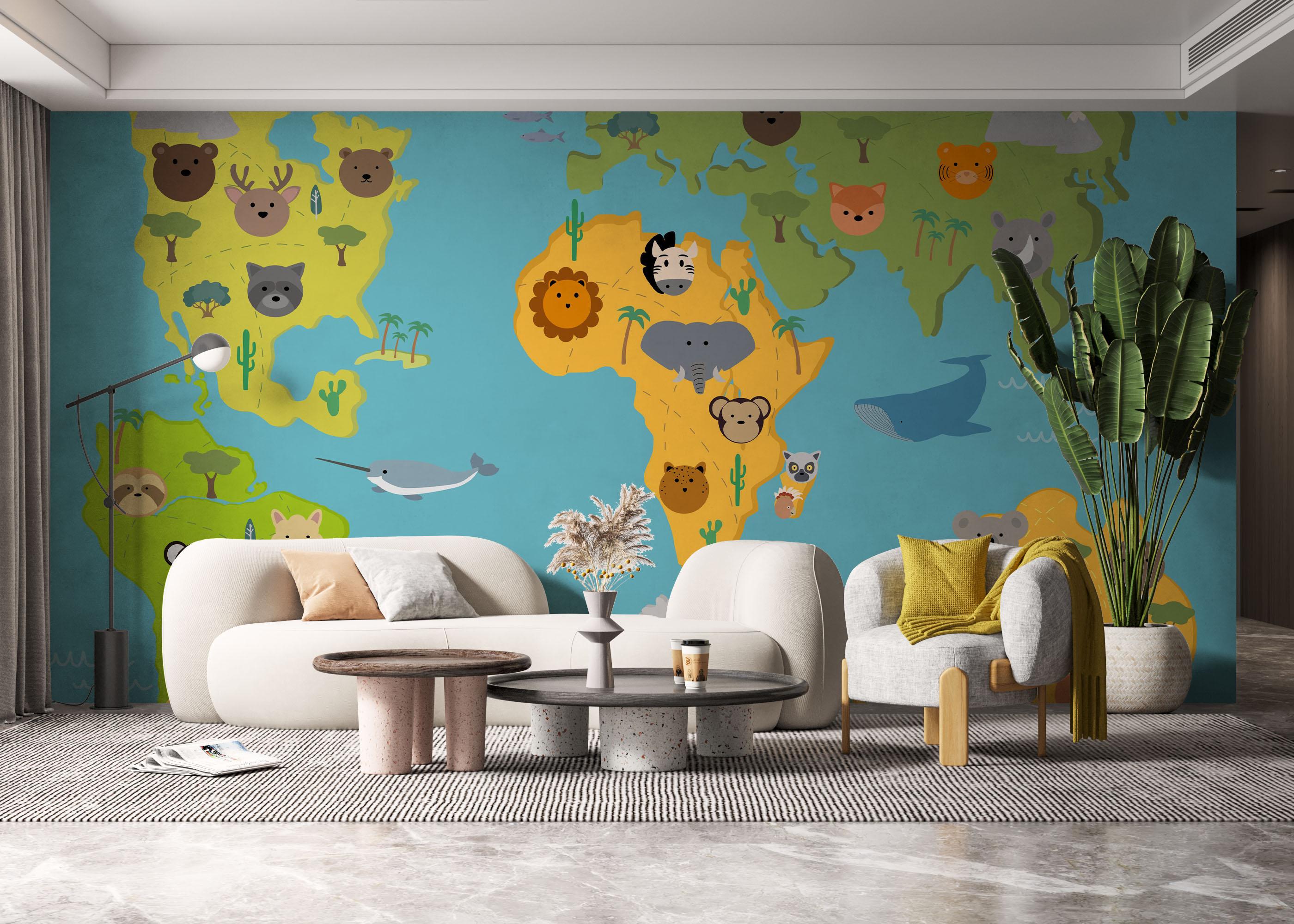 Fototapeta Animals Kids Map mockup 6