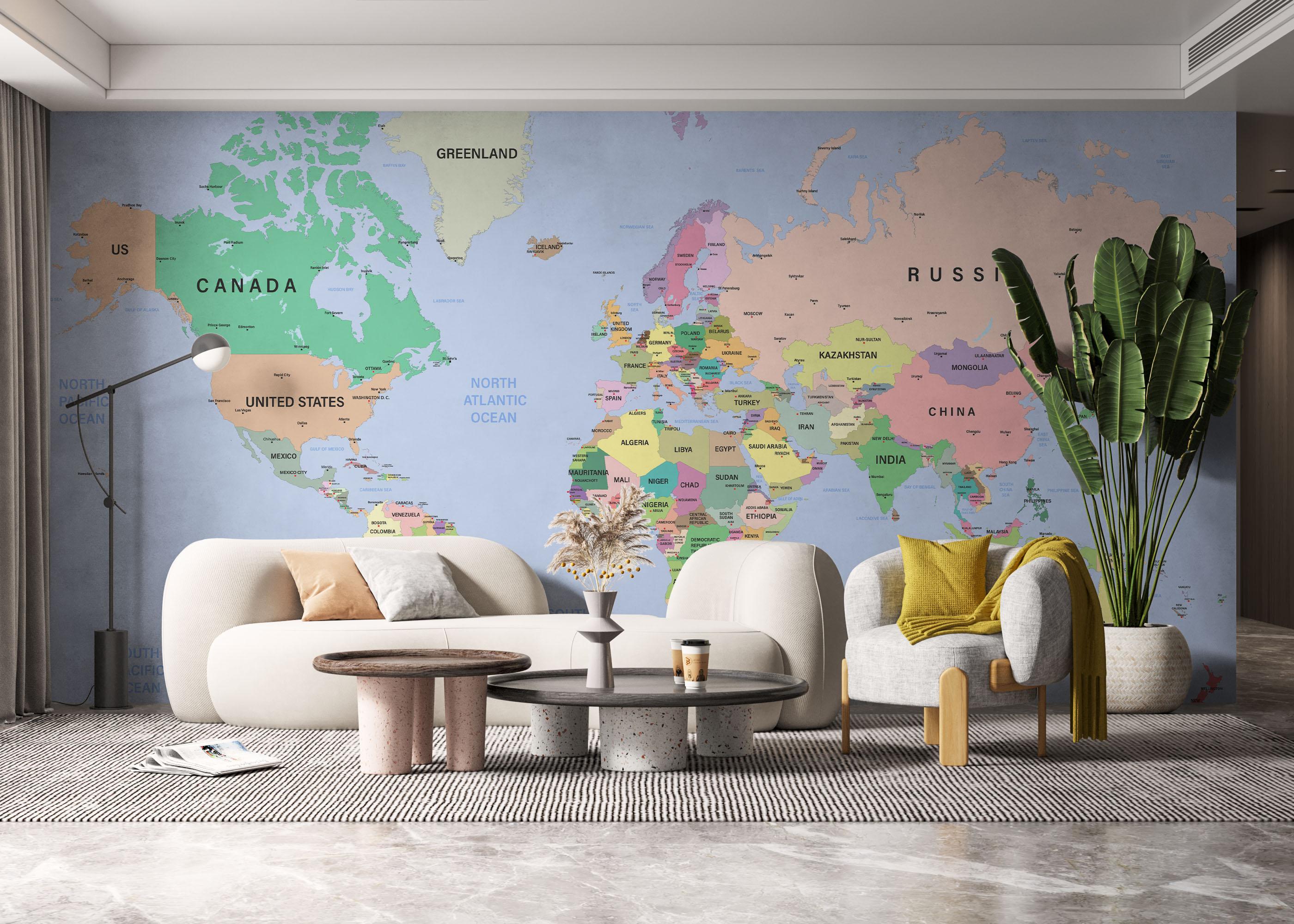 Fototapeta Detailed Political Map mockup 6