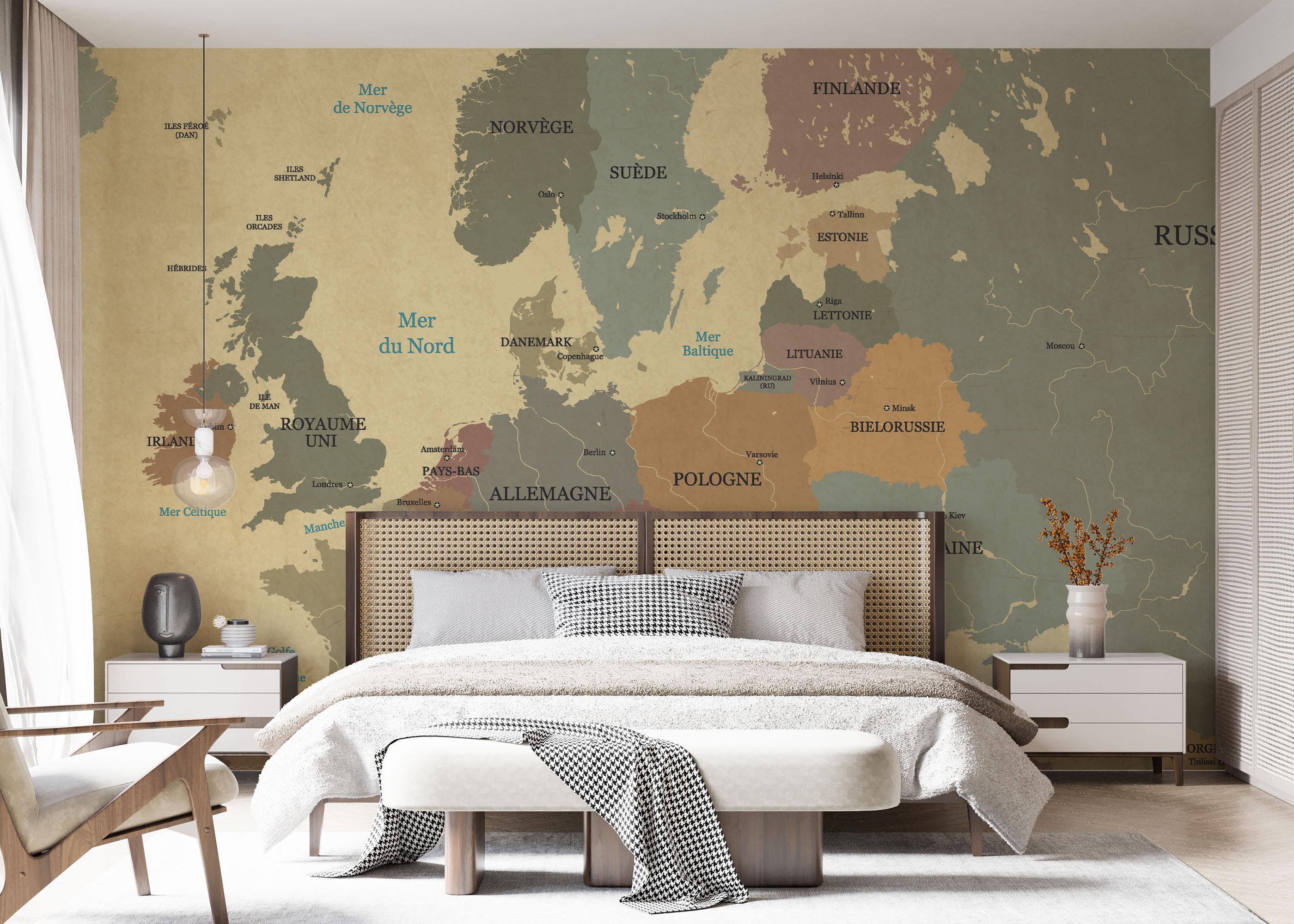 Fototapeta Europe Vintage Map mockup 7