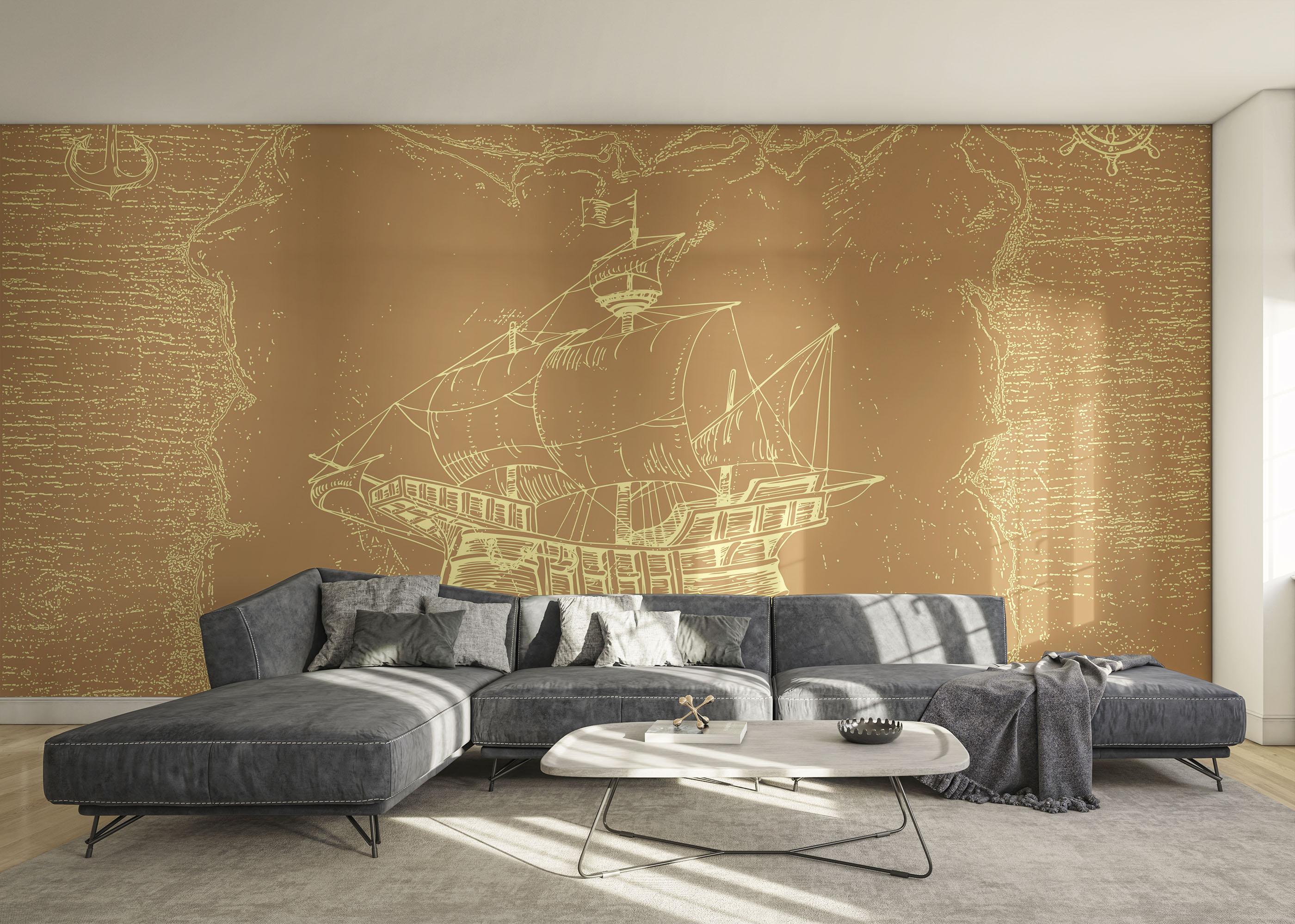 Fototapeta Caravel Map mockup 0